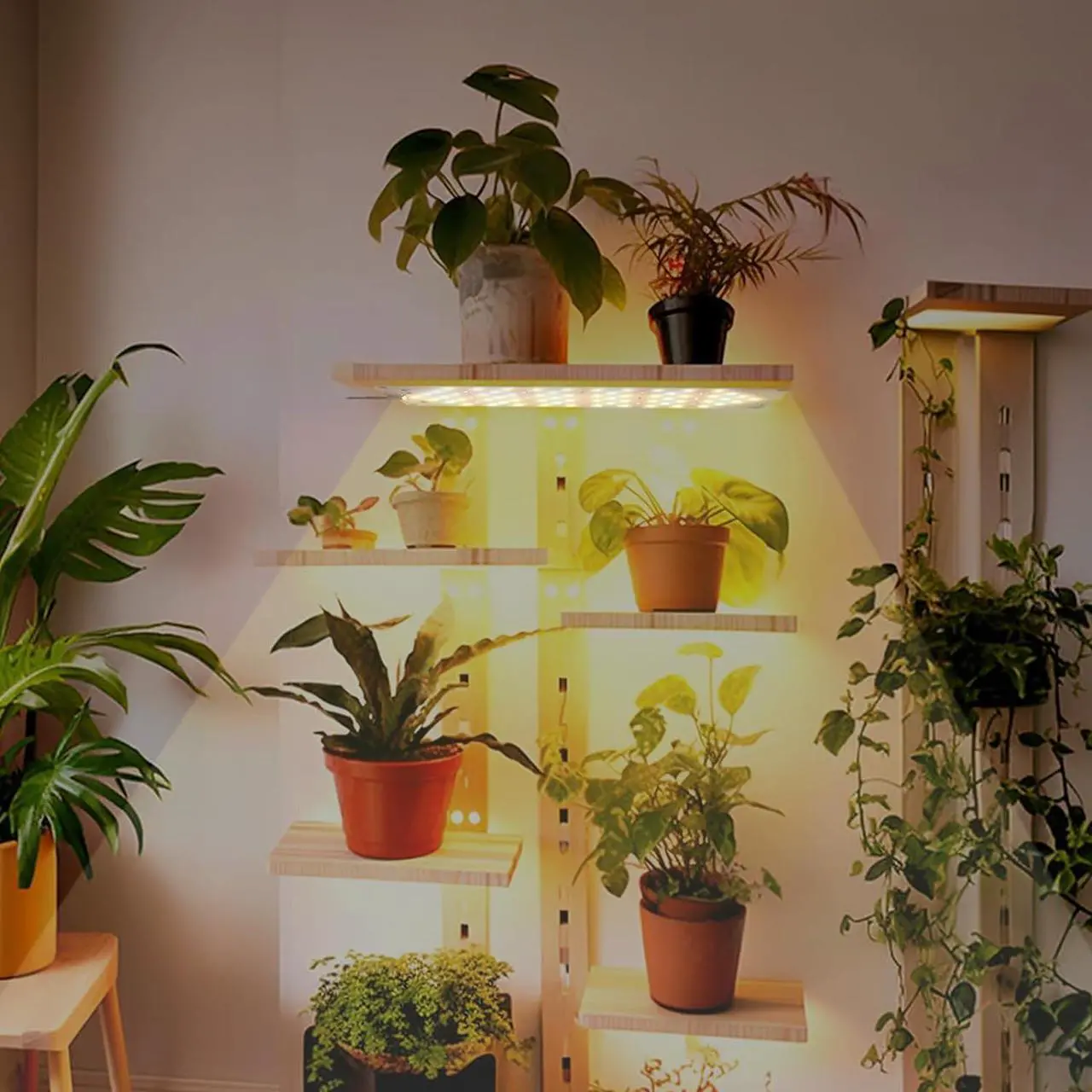 Alt view image 7 of 7 - Grow Light,40W Ultra-Thin Panel Grow Lights for Indoor Plants ,316LEDs Full Spectrum Grow Lights for Under Cabinet Plant, Grow Lamp With 3/9/12H Timer ,10 Dimmable Levels for Plants Growing (4pcs)