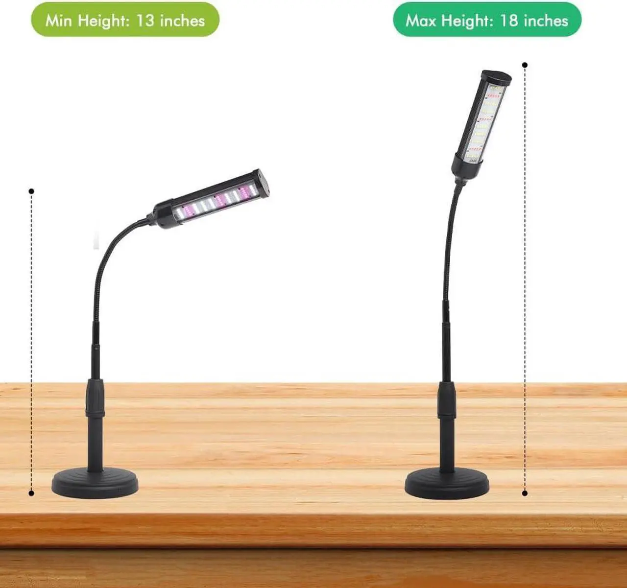 Alt view image 5 of 6 - CANAGROW LED Plant Grow Lights for Indoor Plants, Full Spectrum Small Desk Plant Light 6500K White Gooseneck Growing Lamps for Seedlings Succulents House Plants, Auto On/Off Timer & 10 Dimmable Level