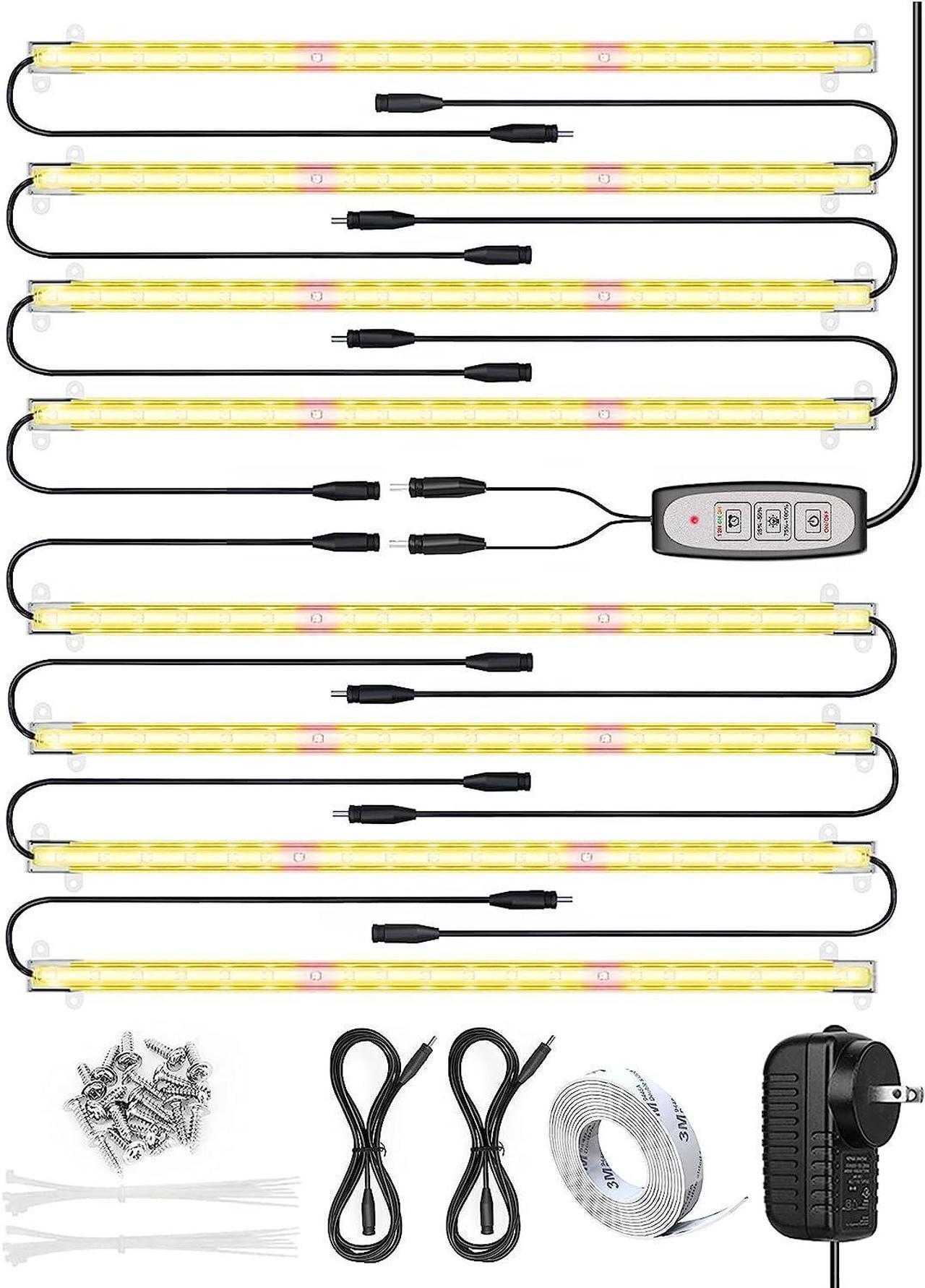Main image of LED Grow Light Strip, 8 Pack Grow Lights for Indoor Plants, 80W Full Spectrum Plant Lights with 4 Dimmable Level, Auto On/Off 3/6/12H Timer, Sunlike Grow Lamp for Seedling Veg Flower Hydroponics