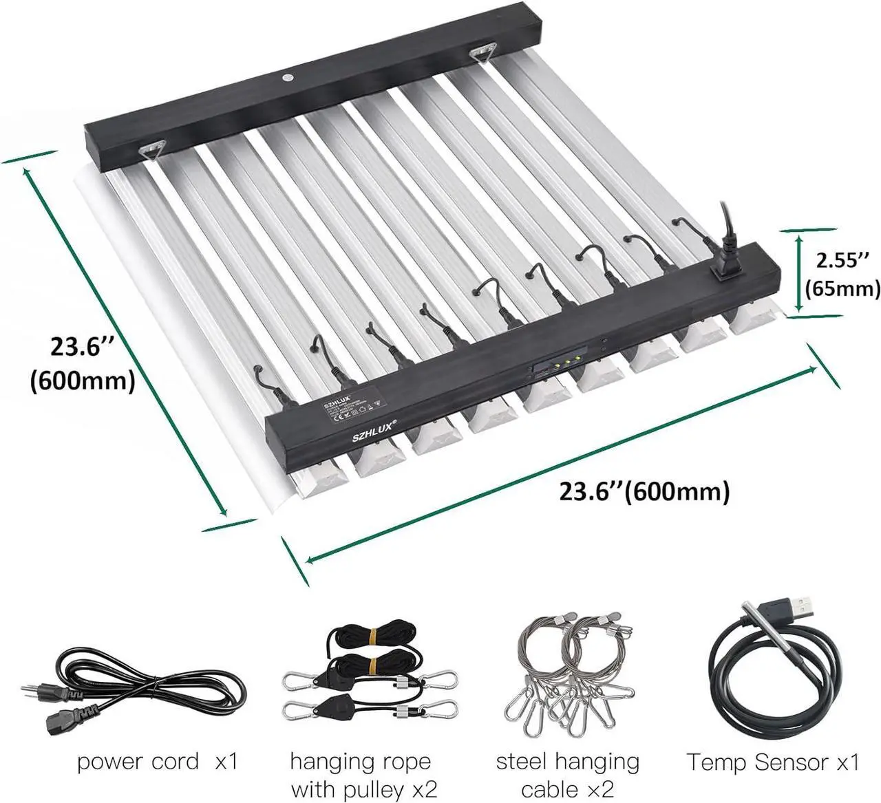Alt view image 6 of 6 - SZHLUX 400W LED Grow Light 4×4ft with Timer and Temp Control, Full Spectrum Grow Lamp with 864 Diodes for Indoor Plants, Sunlight Plant Light for Seedling Veg and Bloom Grow Light