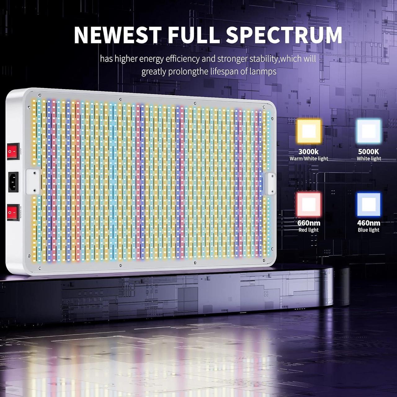 Alt view image 3 of 7 - 2024 Newest 2000w LED Grow Lights with Yield LEDs 3x3ft Coverage Full Spectrum Grow Lights for Indoor Hydroponic Plants Greenhouse Growing Lamps Veg Bloom Daul Mode