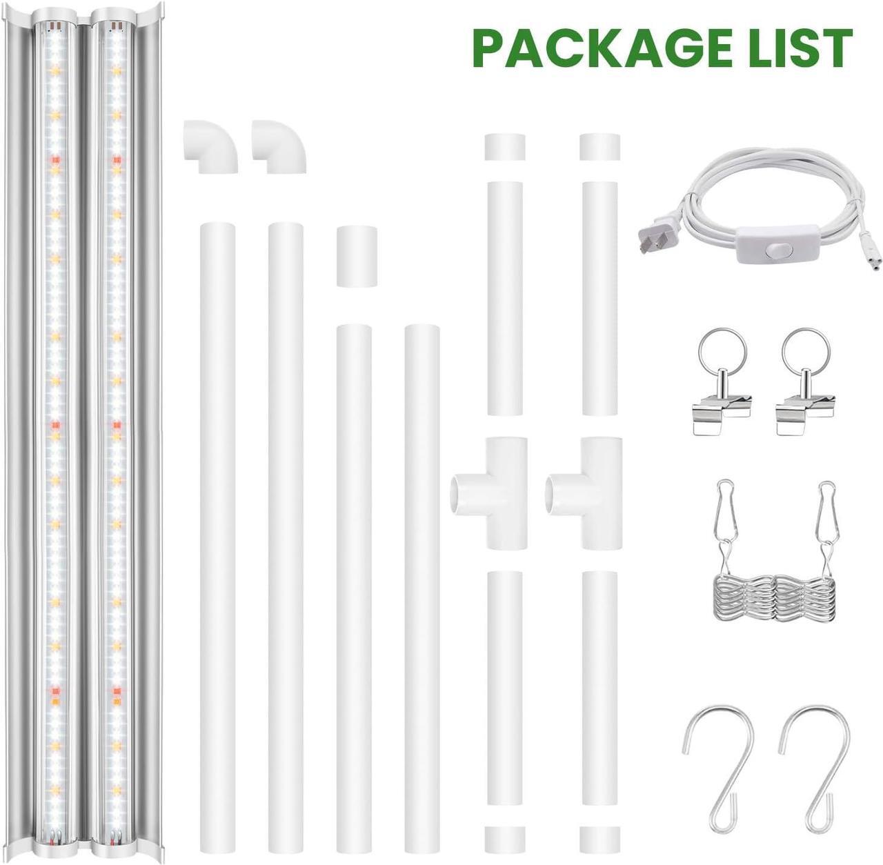 Alt view image 7 of 7 - wolezek Grow Lights for Seed Starting with Stand, 2ft T5 Full Spectrum Seedling Grow Light for Indoor Plants,32W 144 LEDs High Output Seed Starter Plant Light Kit, Height Adjustable, ON-Off Switch