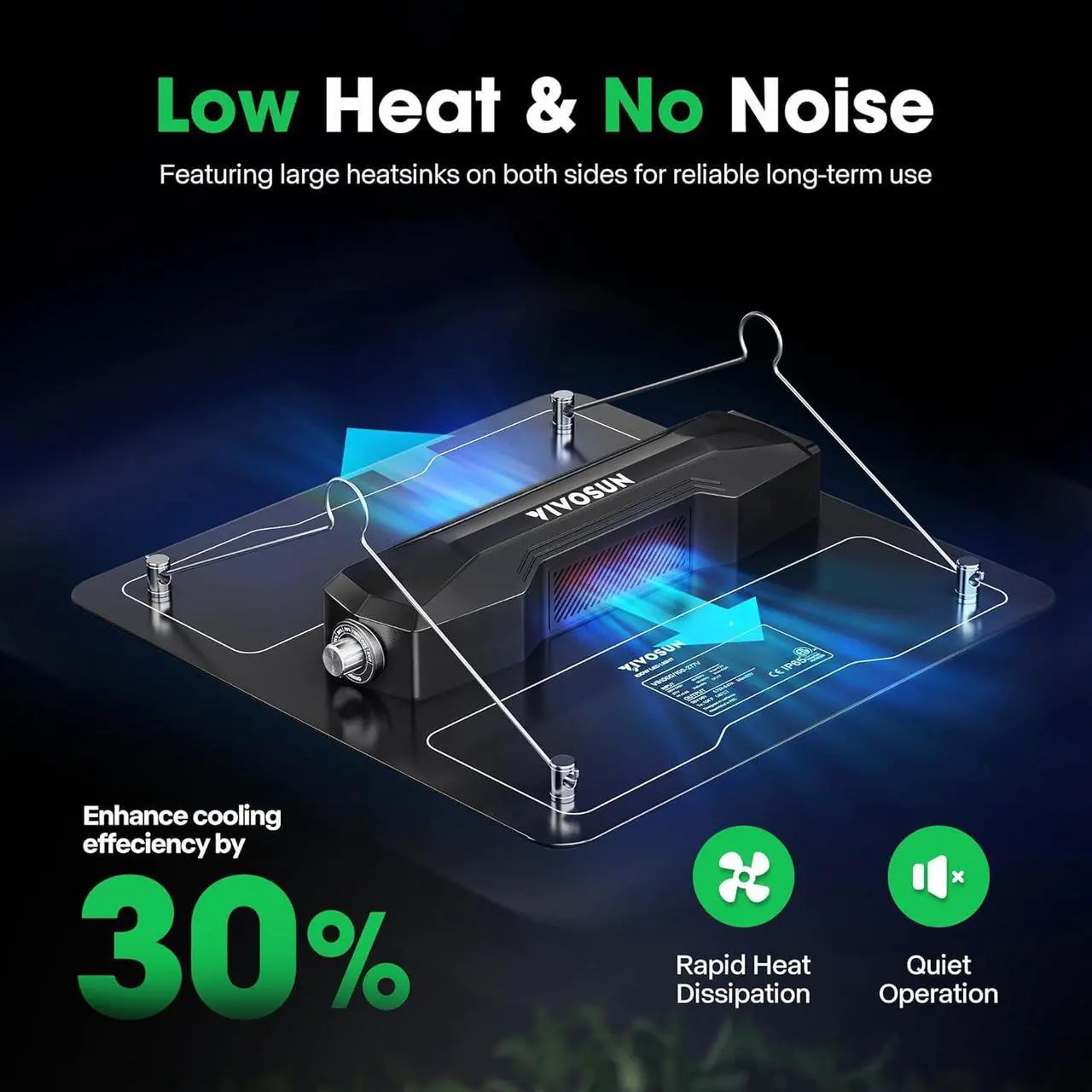 Alt view image 5 of 7 - VIVOSUN VS1000 LED Grow Light with Samsung LM301 Diodes & Sosen Driver Dimmable Lights Sunlike Full Spectrum for Indoor Plants Seedling Veg and Bloom Plant Grow Lamps for 2x2/3x3 Grow Tent