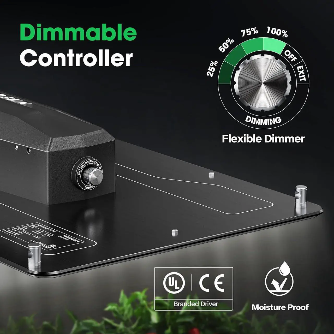 Alt view image 4 of 7 - VIVOSUN VS2000 LED Grow Light with Samsung LM301 Diodes & Brand Driver Dimmable Lights Sunlike Full Spectrum w/Grow Glasses for Seedling Veg & Bloom Plant Growing Lamps for 4x2/3x3 Grow Tent