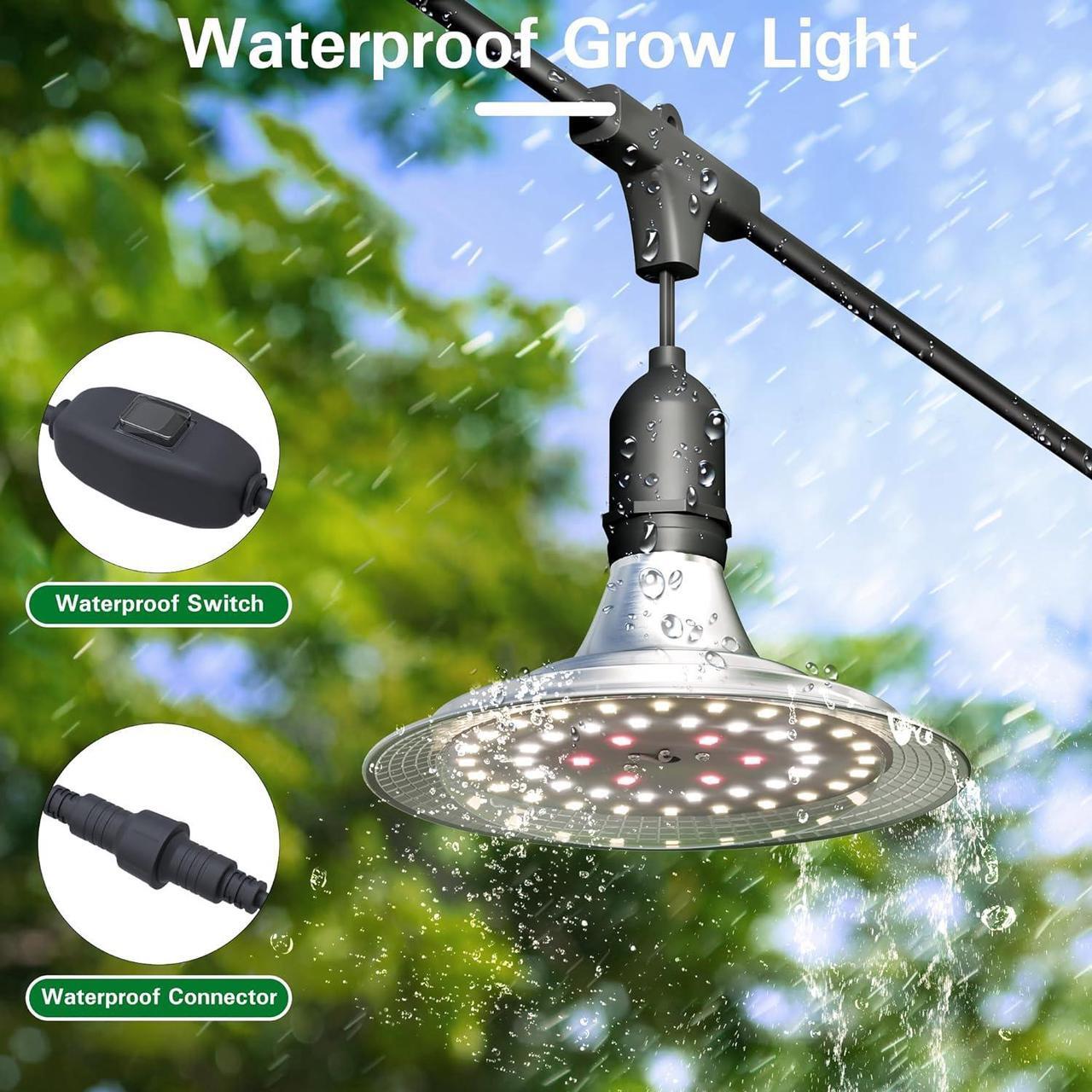 Alt view image 6 of 7 - Outdoor Grow Lights for Greenhouse, Full Spectrum Greenhouse Grow Lights for Outdoor Plants, IP65 Waterproof String Grow Light Outdoor, UL Certified Daisy Chain LED Grow Light, 21.3FT