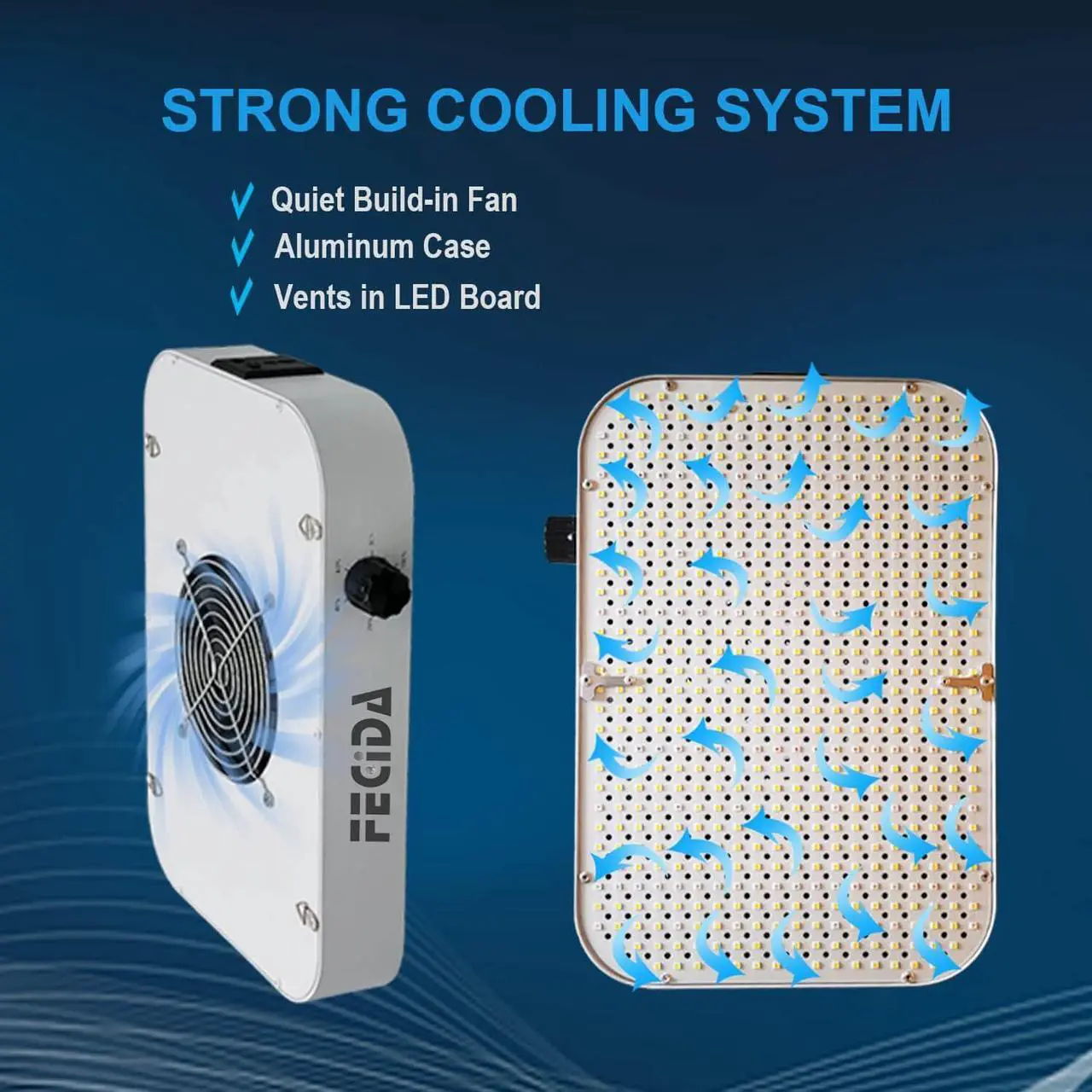 Alt view image 6 of 7 - FECiDA 1000W LED Grow Light Dimmable, UV-IR Included Ideal Full Spectrum LED for Indoor Plants, 2023 Best 2x2 2x4 3x3, Daisy Chain Function & Quiet Build-in Fan