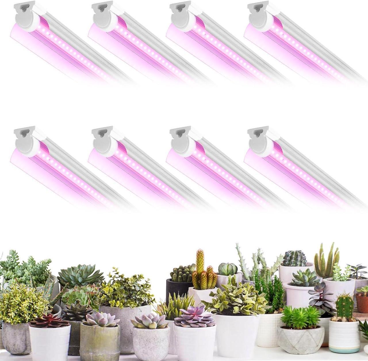Main image of 8 Pack 4ft Grow Light, T8 LED Grow Lights 4FT, 336W(8×42W) High Output Grow Lights for Seed Starting with High PPFD, Grow Lights for Indoor Plants Full Spectrum for Succulent, Vegetables