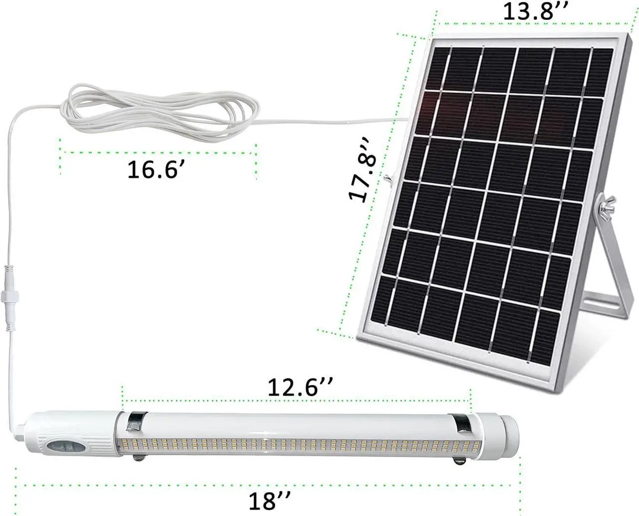 Alt view image 4 of 5 - Bright Solar Powered Grow Light with Batteries Full Spectrum Growing LED Lamp for Outdoor Indoor Greenhouse All Stage Plants Waterproof Hanging Sunlike Growth Lights, Auto On Off, (Upgraded)