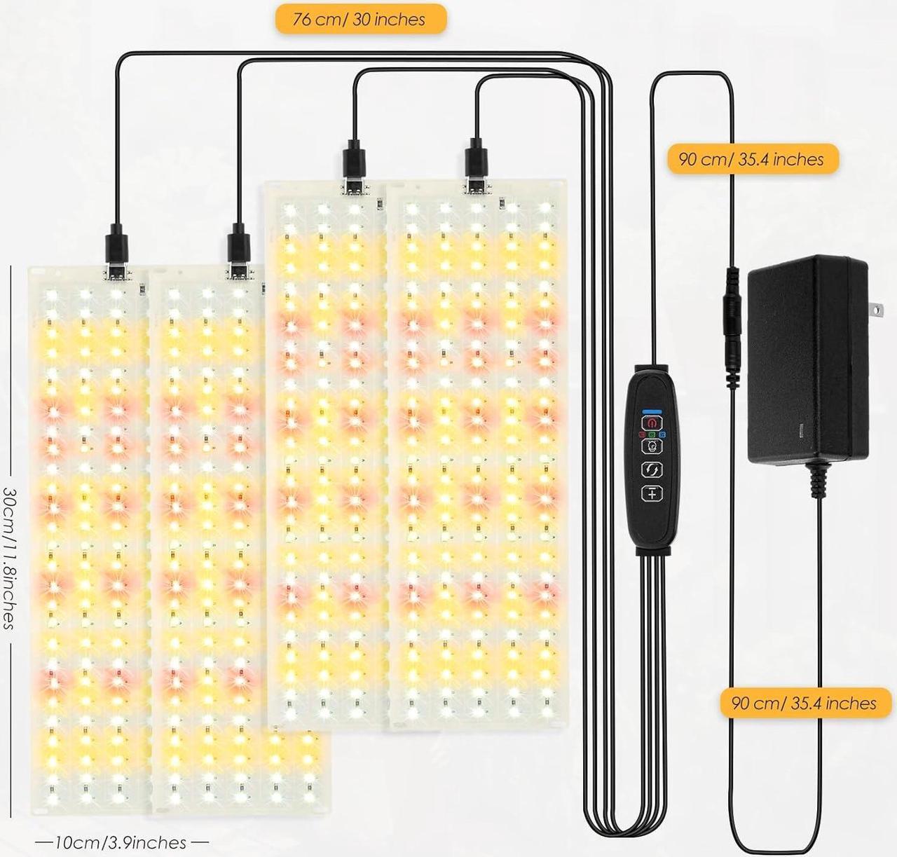 Alt view image 5 of 7 - LINGSFIRE 4PCS LED Grow Lights, 40w Full Spectrum Grow Light 540 LEDs Grow Lights for Indoor Plants with Timer Dimmable Thin Grow Light Panel for Under Cabinet Plant Seedlings Flowers Veg and More
