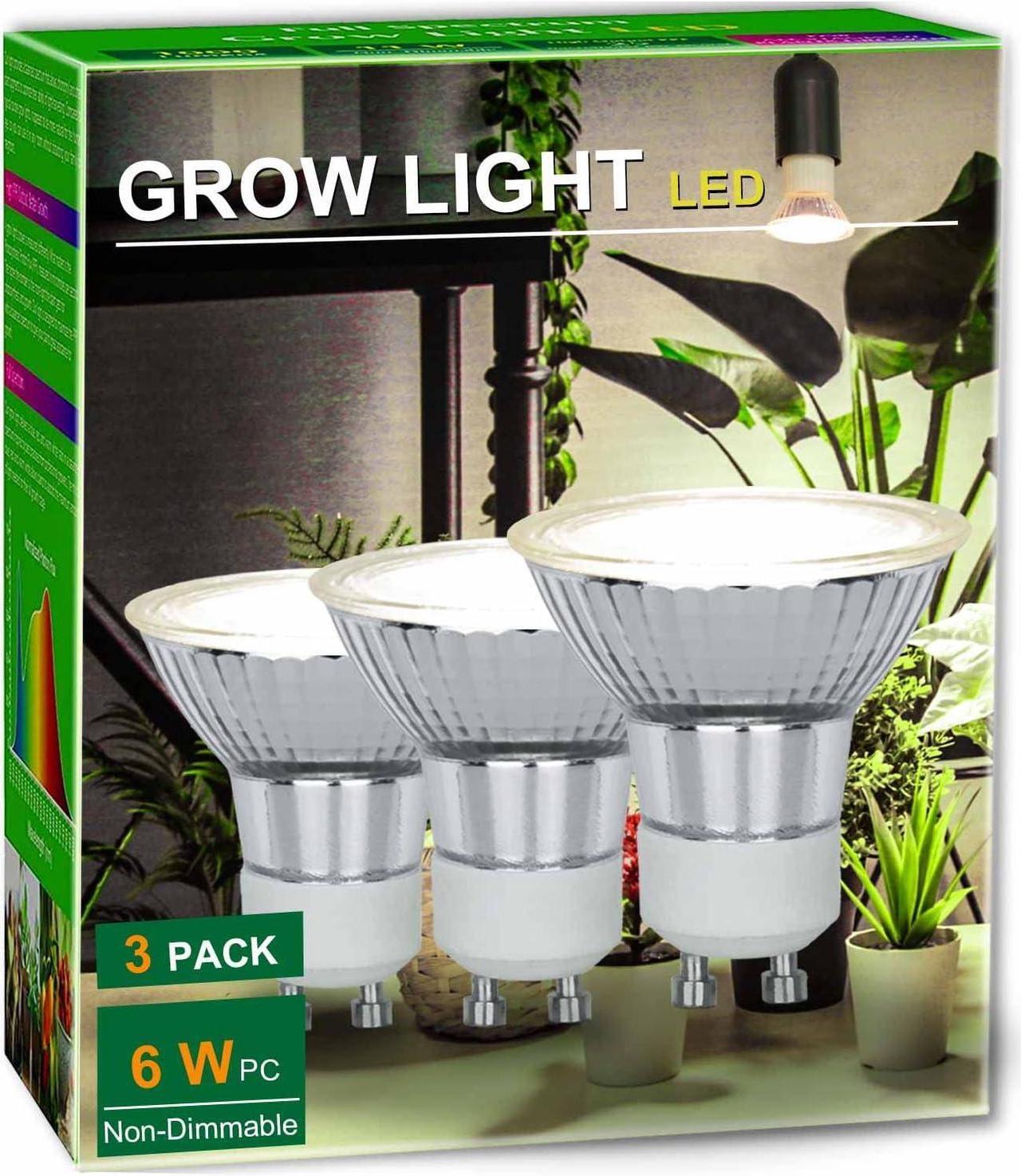 Main image of DOMMIA Grow Light Bulbs,Full Spectrum Plant Light for Indoor Plants, GU10 LED Grow Lights Plant Light Bulbs 3 Counts, Cool White Indoor Growing Lamps for Snake Plants, Succulents & More