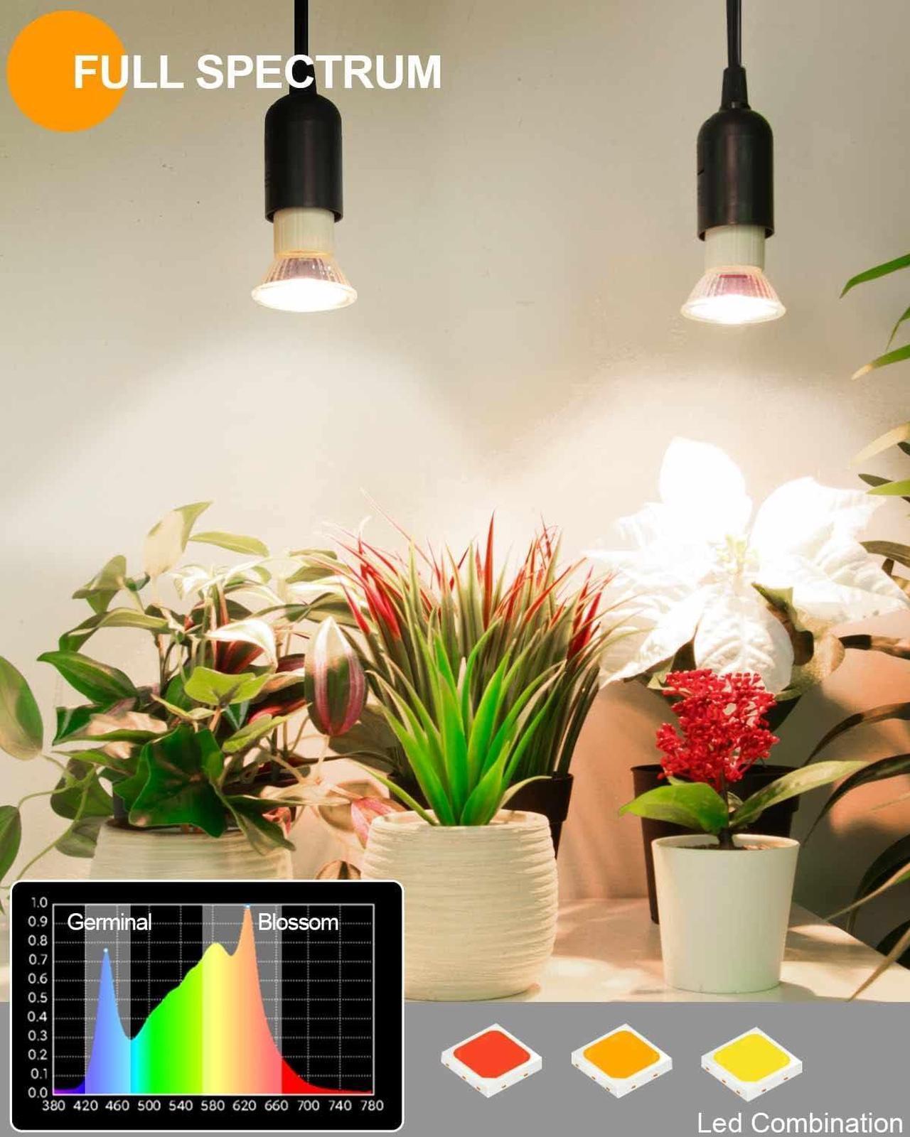 Alt view image 2 of 7 - DOMMIA Grow Light Bulbs,Full Spectrum Plant Light for Indoor Plants, GU10 LED Grow Lights Plant Light Bulbs 3 Counts, Cool White Indoor Growing Lamps for Snake Plants, Succulents & More
