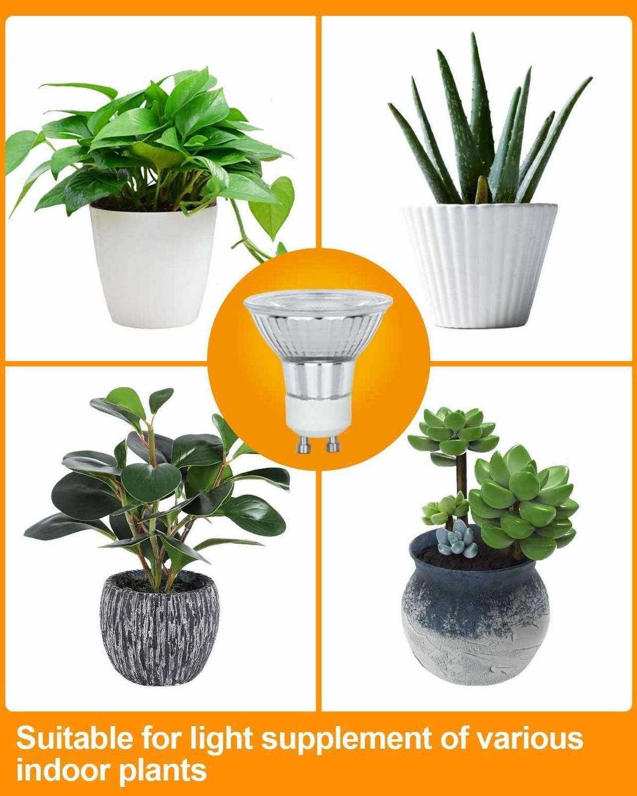 Alt view image 7 of 7 - DOMMIA Grow Light Bulbs,Full Spectrum Plant Light for Indoor Plants, GU10 LED Grow Lights Plant Light Bulbs 3 Counts, Cool White Indoor Growing Lamps for Snake Plants, Succulents & More