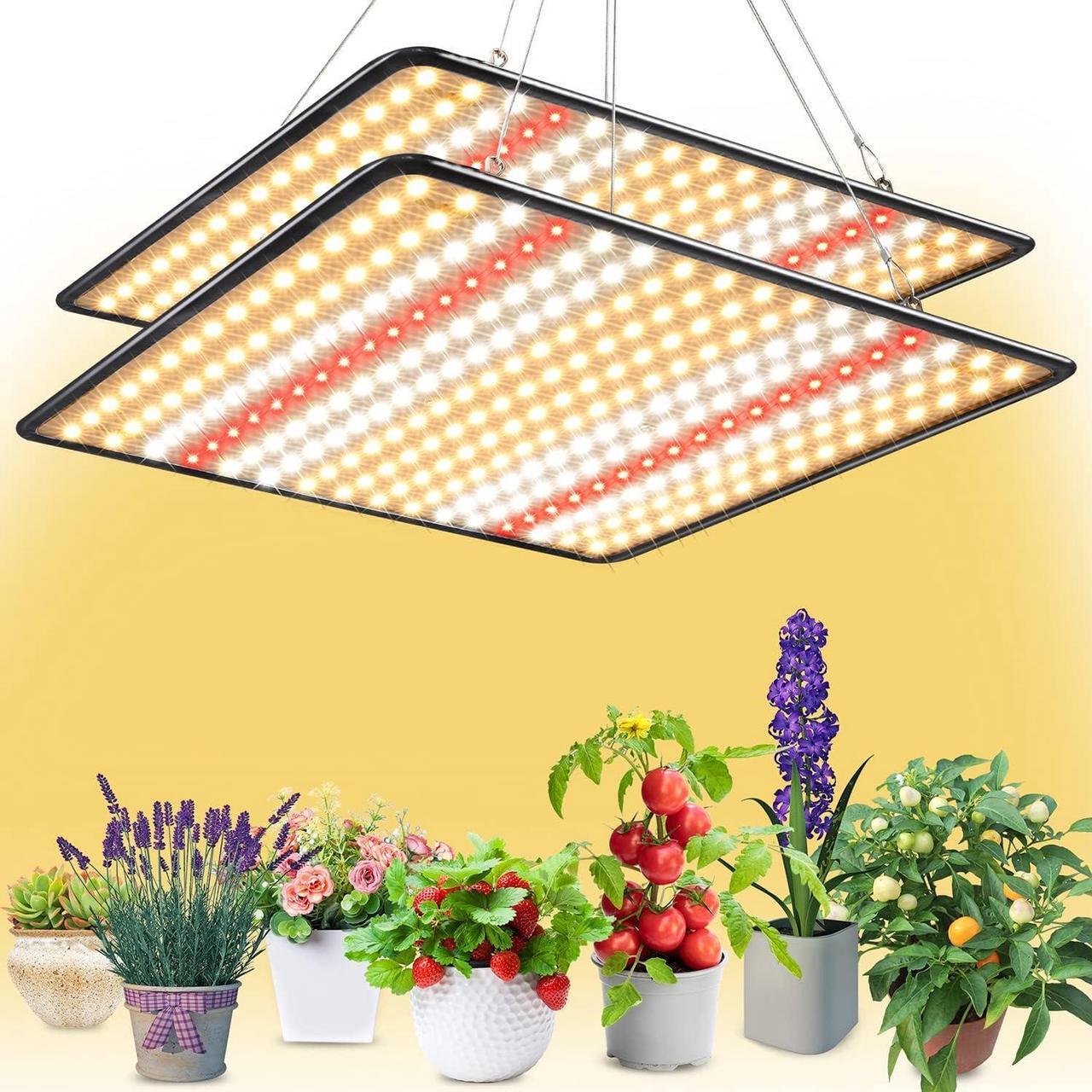 Main image of Grow Light, (2-Pack) 200W LED Grow Lights for Indoor Plants Full Spectrum Plant Growing Lamps for Seedling Veg and Bloom