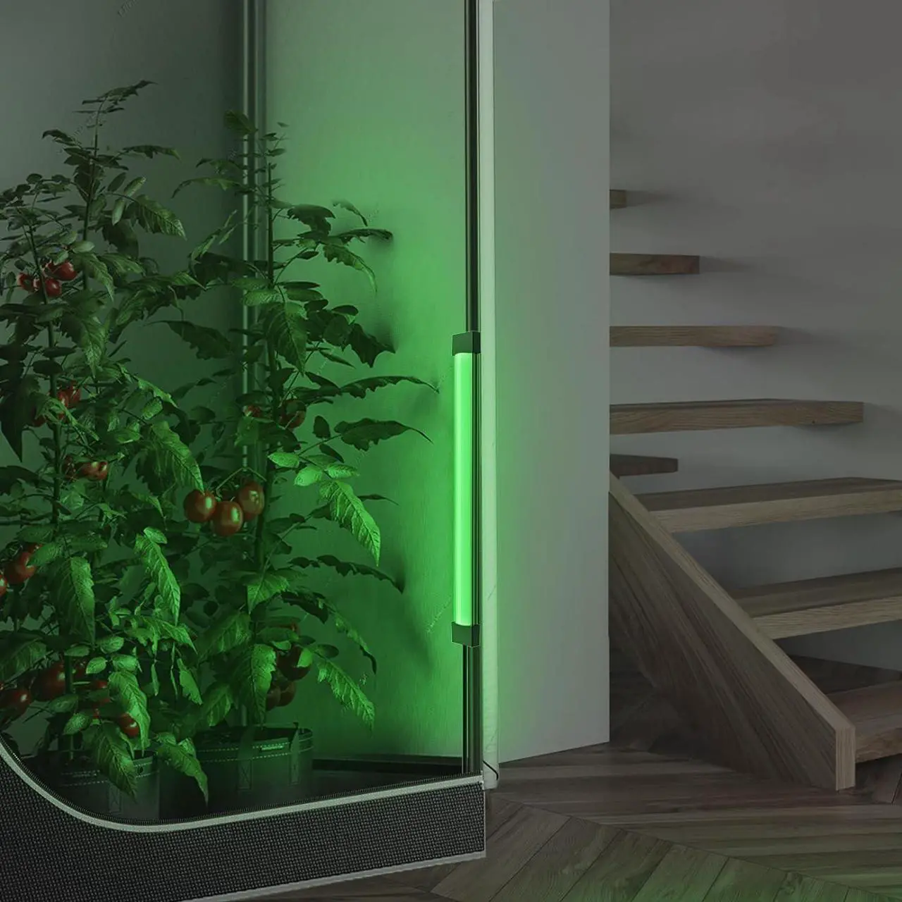 Alt view image 7 of 7 - AC Infinity IONBEAM Green, Plant Gentle Green LED Work Light Bar 16, Timer Controller Dimmer, for Indoor Plants, Grow Tents, and Grow Rooms