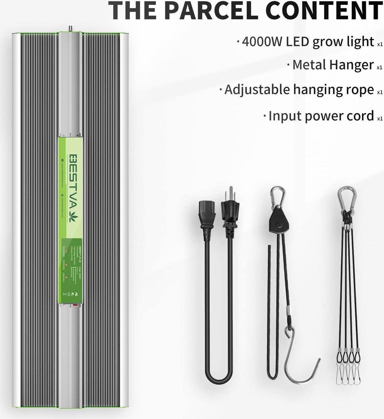 Alt view image 6 of 6 - BESTVA 2024 Upgraded BP4000 LED Grow Light with Dimmable Full Spectrum Plant Light for Indoor Plants Seedling Veg and Bloom Grow Lamp for 4x4/5x3 Grow Tent