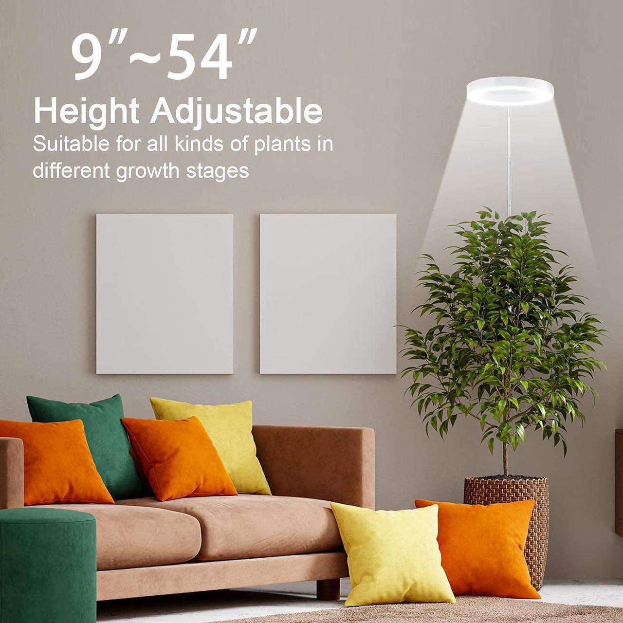 Alt view image 2 of 7 - Plant Grow Light, LED Growing Light Full Spectrum for Indoor Plants, Brightness Adjustable, Timer 3H/9H/12H, 5V Low Safe Voltage, 3 Colors, Height Adjustable, Idea for Small or Tall Plant Light