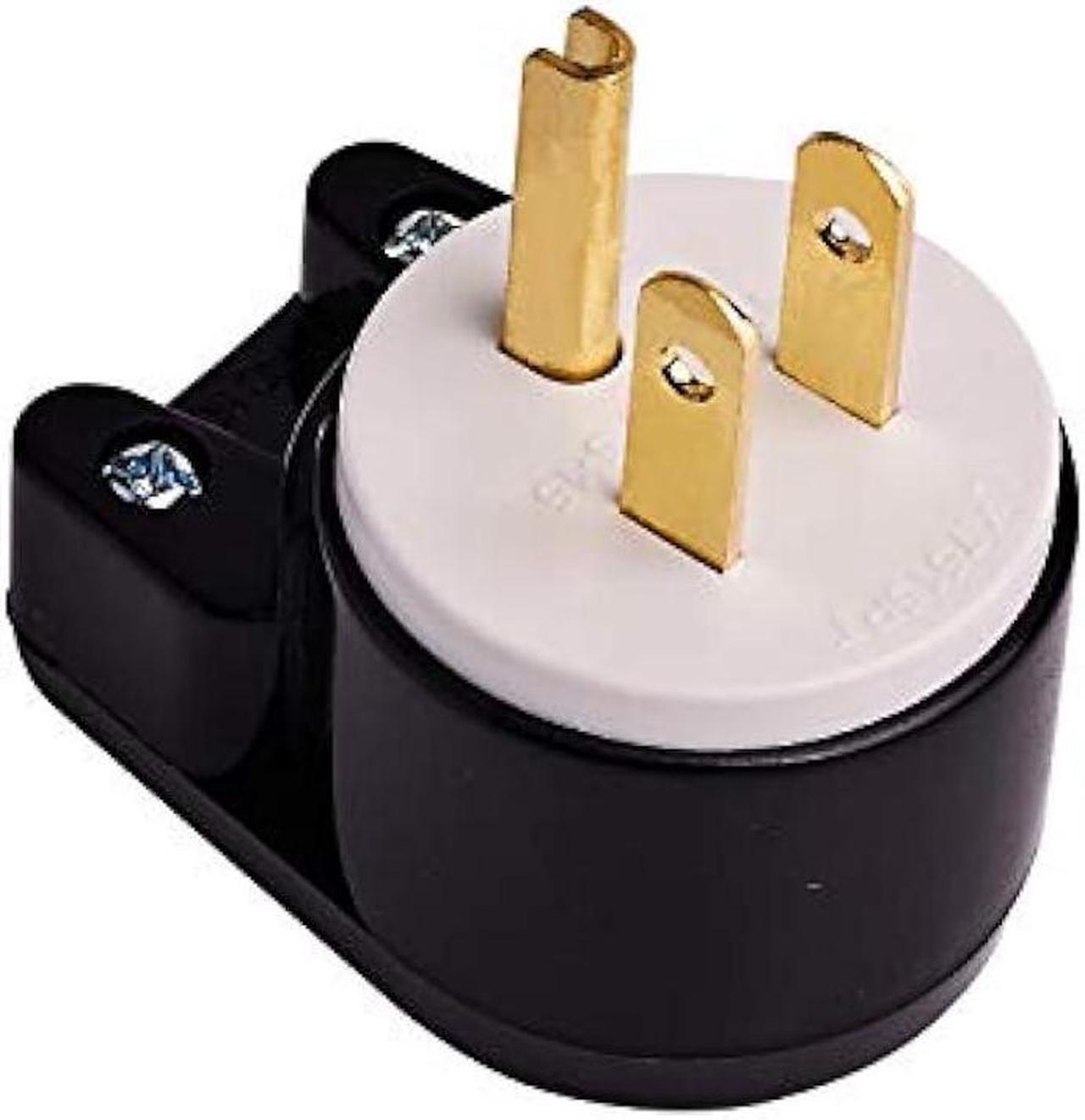 Alt view image 5 of 5 - [2PACK] 90 Degree USA Canada Male Plug Nema 5-15P 3 Pole Angle DIY Plug, 15A 125V USA 3Pin Right Angle AC Plug, Nema 5-15P Angled Rewireable AC Plug,12 Direction Male US 3Pole AC Connector, Black