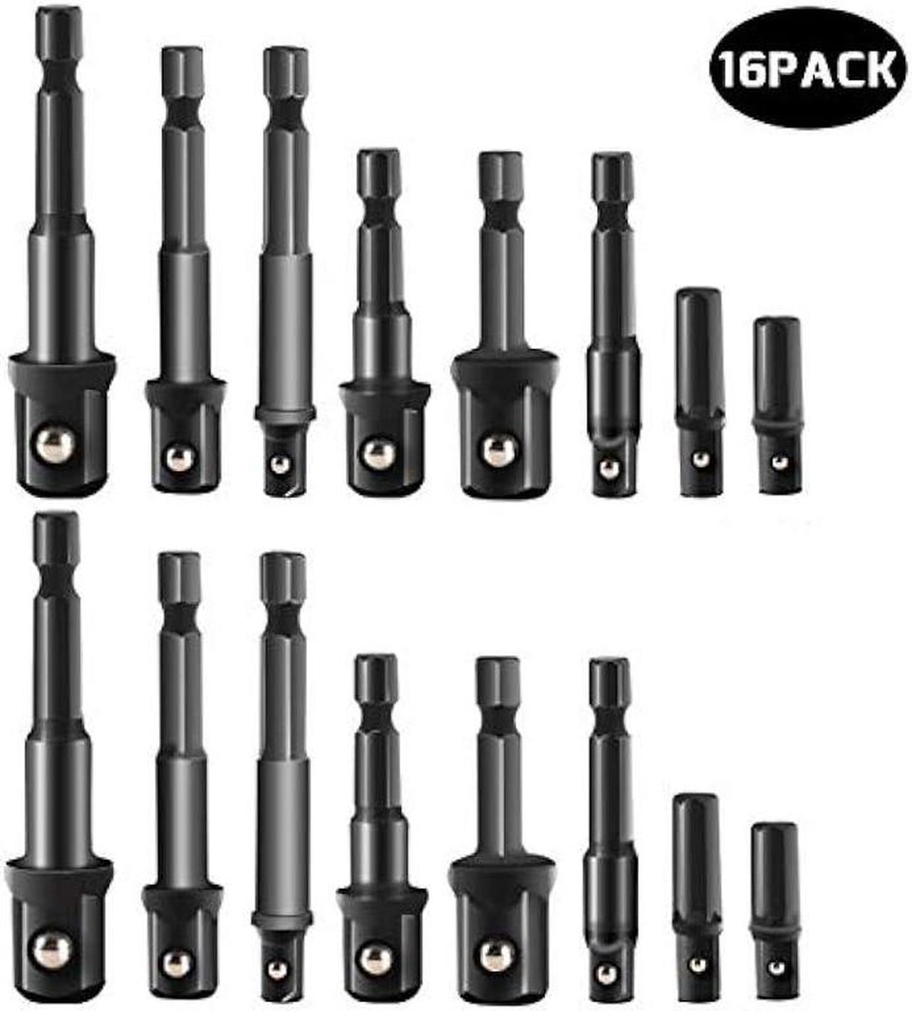 Alt view image 3 of 7 - 24pcs Impact Extension & Socket Adapter, Mgtgbao Socket Set Extension/ 1/4-Inch Hex Shank Drill Extension | CR-V Steel