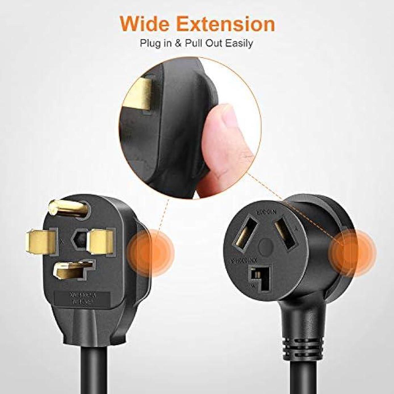 Alt view image 6 of 7 - Cleyean Dryer Adapter 3 Prong to 4 Prong Dryer Plug Adapter Cord NEMA 14-30P to 10-30R, STW 10AWG, 30Amp, 250V, 1.5FT