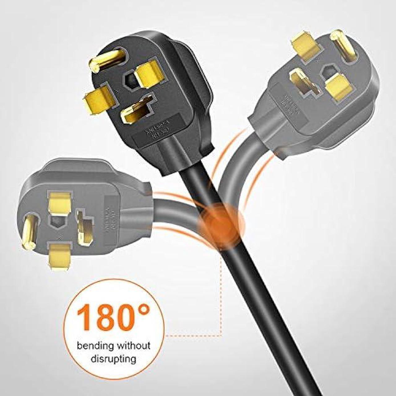 Alt view image 7 of 7 - Cleyean Dryer Adapter 3 Prong to 4 Prong Dryer Plug Adapter Cord NEMA 14-30P to 10-30R, STW 10AWG, 30Amp, 250V, 1.5FT