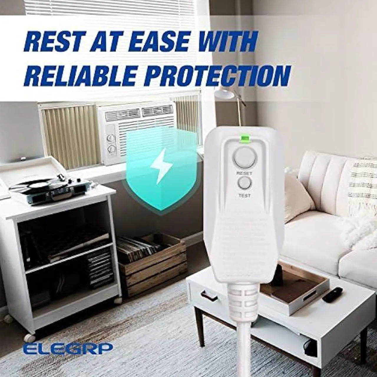 Alt view image 5 of 6 - ELEGRP 0651510LY L15515 18AWG LCDI Power Cord Plug for A/C Air Conditioner, E250451 UL Certified, 7.5FT Leakage Current Detection Interrupter Replacement, 120VAC 10Amp 1200W 60Hz NEMA 5-15P (1 Pack)