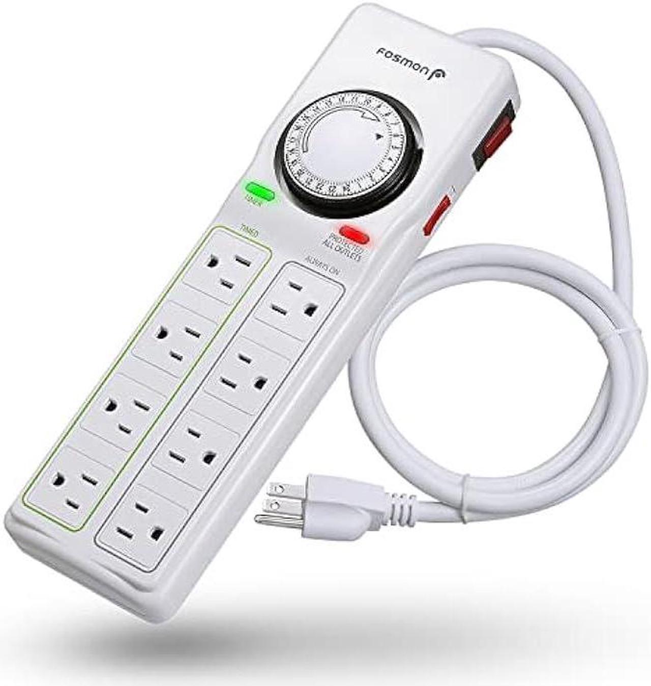 Main image of Fosmon Reptile Light Timer, 8-Outlet Timer Power Strip with Surge Protector, Mechanical Timer Extension Cord for Reptile Cage, Aquarium, Terrarium, Bearded Dragon/Reptile Habitats Tanks etc