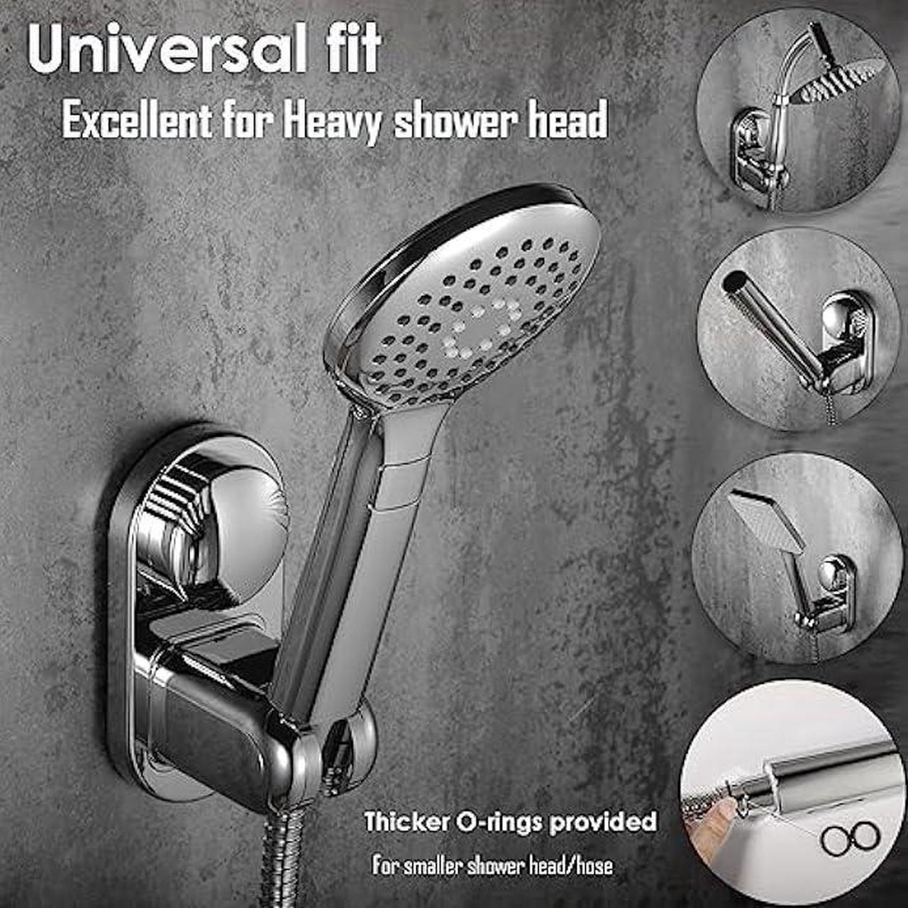 Alt view image 4 of 5 - Suction Cup Handheld Shower Head Holder, 5 Angles Adjustable, 90° Downward for Shower Chair, Relocatable, Reusable, Supports Larger Shower Head, Wall Mounted with Vacuum Power