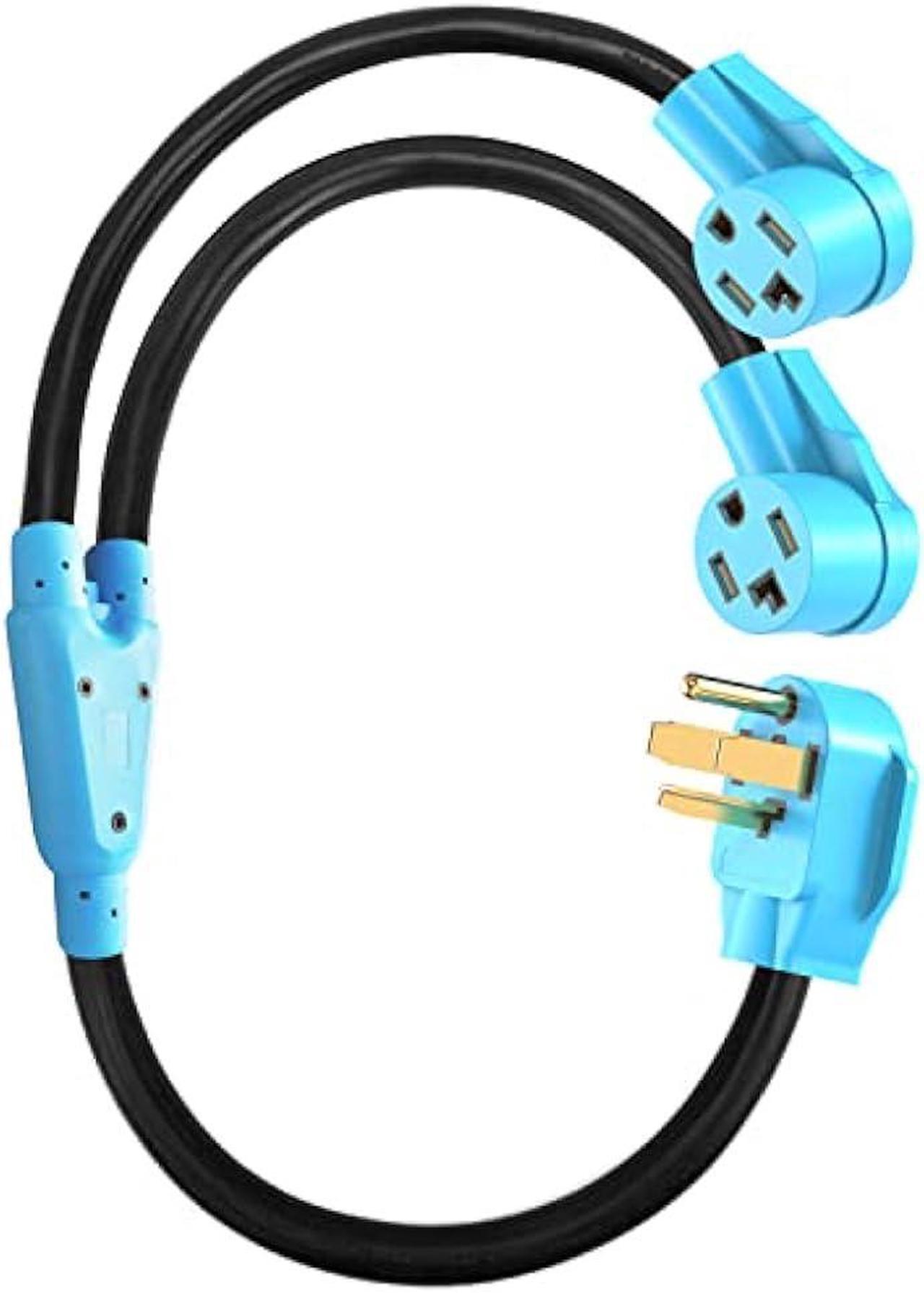 Main image of CircleCord 4 Prong Dryer Y Splitter 3 FT, NEMA14-30P Male to Two NEMA 14-30R Female, 30 Amp 250 Volt 7500W STW 10 AWG Dryer Y Adapter Cord, for Dryer Outlet and Level 2 EV Charging