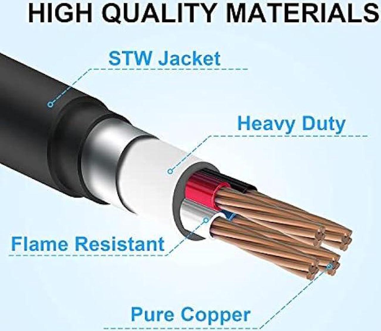 Alt view image 5 of 6 - CircleCord 4 Prong Dryer Y Splitter 3 FT, NEMA14-30P Male to Two NEMA 14-30R Female, 30 Amp 250 Volt 7500W STW 10 AWG Dryer Y Adapter Cord, for Dryer Outlet and Level 2 EV Charging