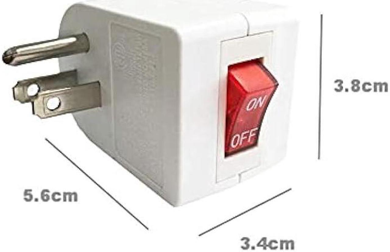 Alt view image 2 of 7 - Oviitech 4 Pack Grounded Outlet Wall Tap Adapter with On/Off Power SwitchSingle Outlet with Switch in White