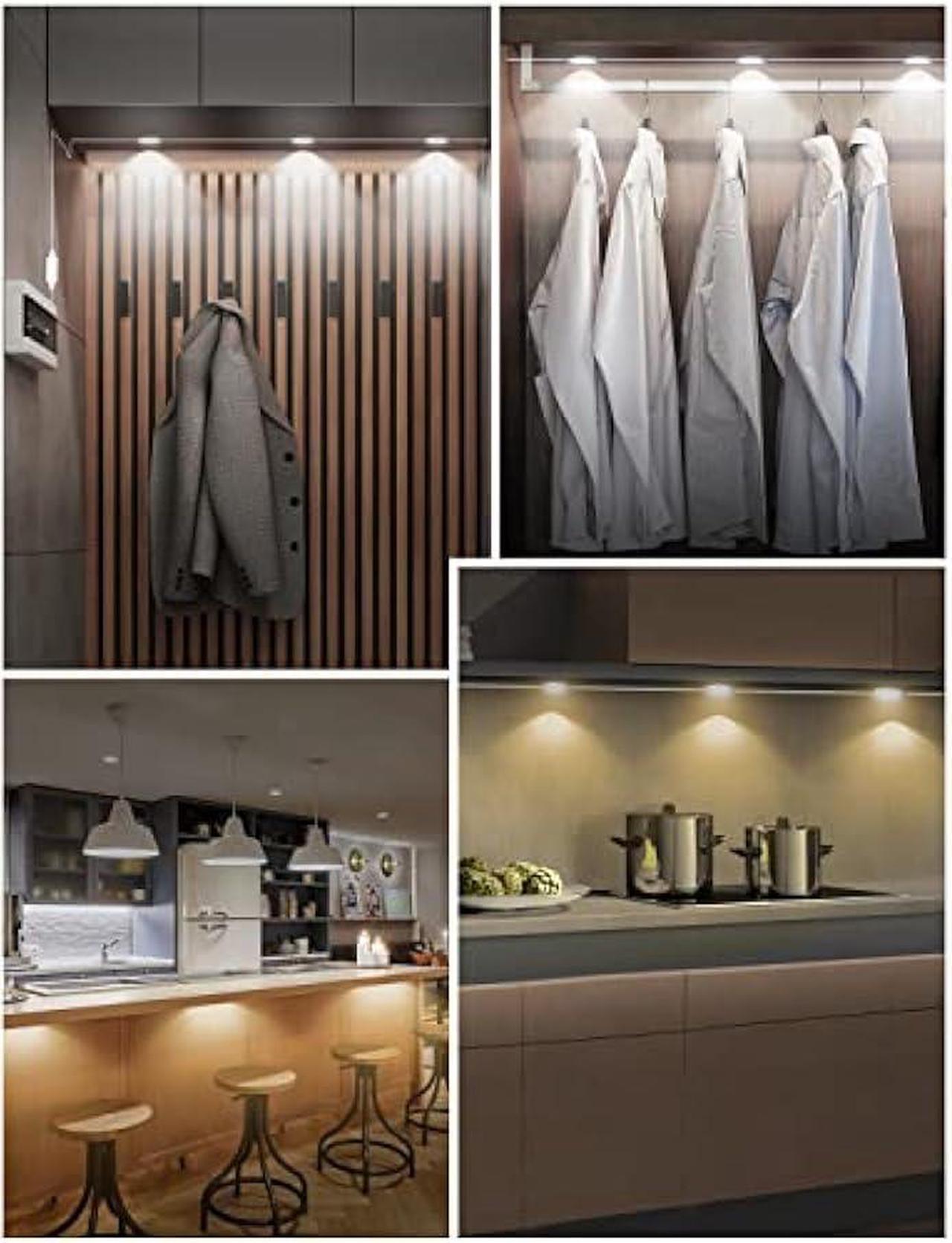 Alt view image 2 of 6 - MATICOD Under Cabinet Lights Plug in Dimmable White LED Under Cabinet Lighting, Bluetooth Smart APP Remote Control Closet Lights Kitchen Lights, Under Counter Lights for Kitchen, Cabinet