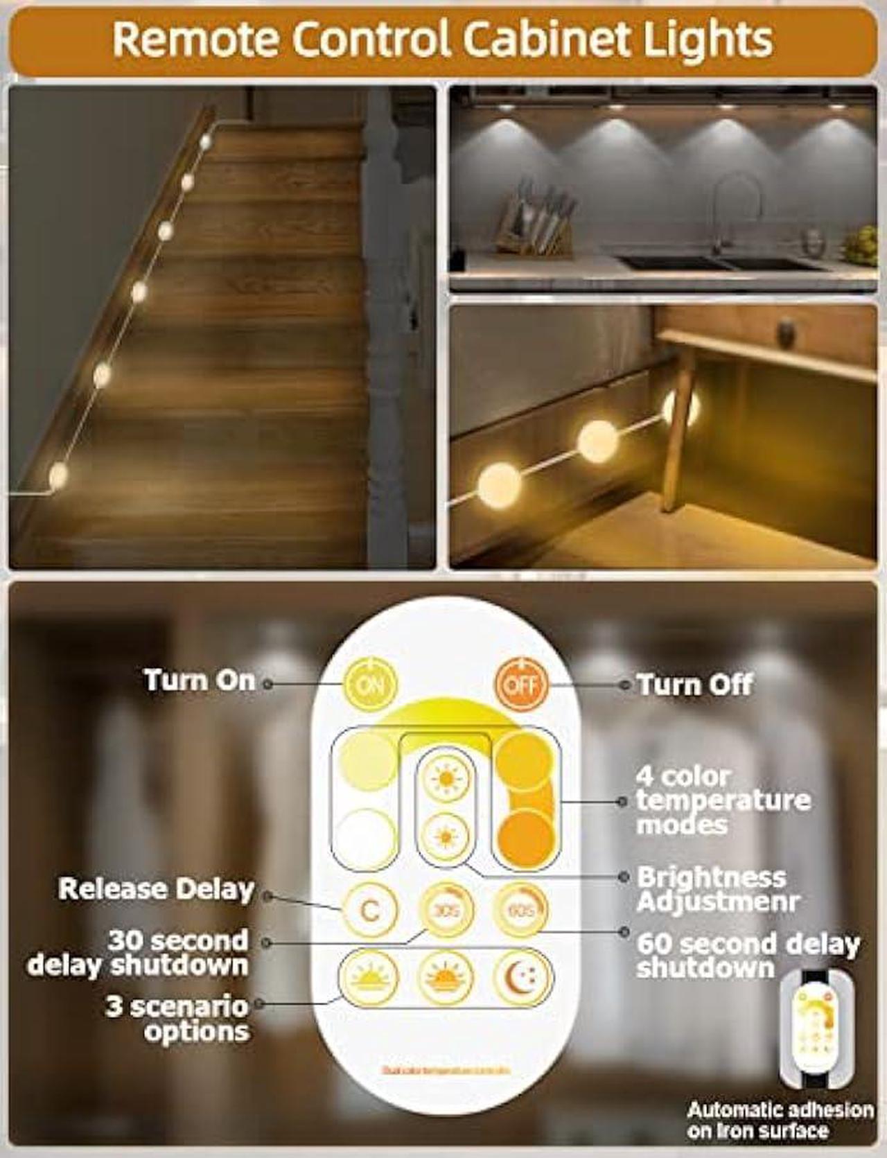 Alt view image 5 of 6 - MATICOD Under Cabinet Lights Plug in Dimmable White LED Under Cabinet Lighting, Bluetooth Smart APP Remote Control Closet Lights Kitchen Lights, Under Counter Lights for Kitchen, Cabinet