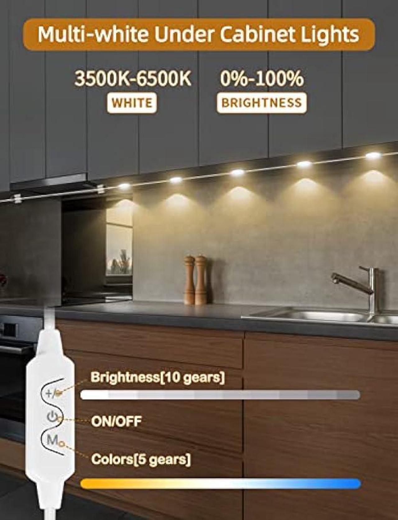 Alt view image 6 of 6 - MATICOD Under Cabinet Lights Plug in Dimmable White LED Under Cabinet Lighting, Bluetooth Smart APP Remote Control Closet Lights Kitchen Lights, Under Counter Lights for Kitchen, Cabinet