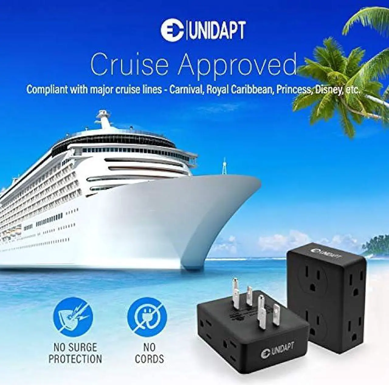 Multi Plug Outlet Splitter, Unidapt Multiple Outlet Extender Box with 6 ...