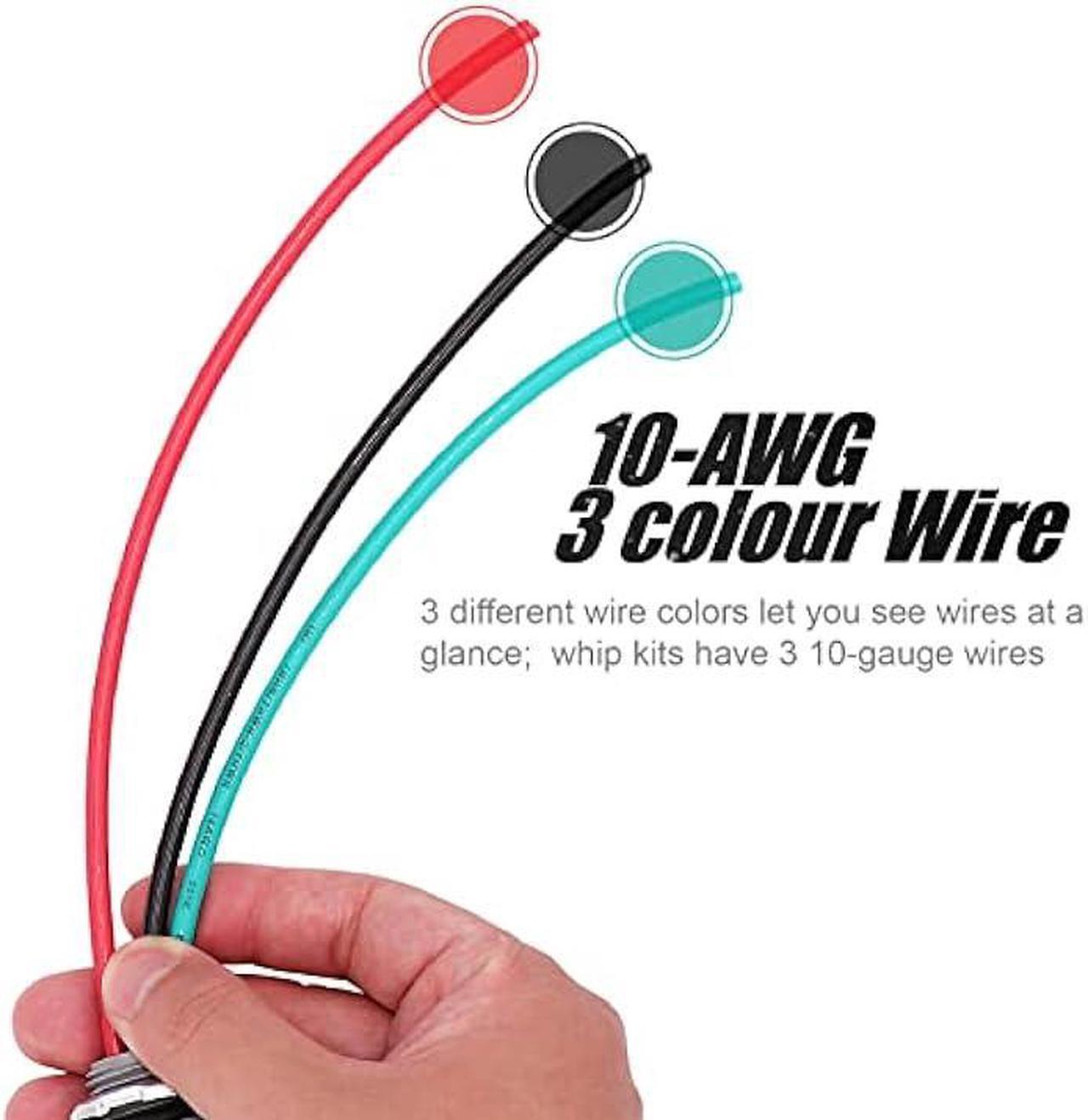 Alt view image 5 of 6 - 4FT 1/2-Inch Electrical AC Whip Kit,Nonmetallic Liquid Tight Flexible Electrical Conduit,6FT of Connecting Wires 3-Conductor 10-Gauge Wires with Straight/90 Degree Fittings