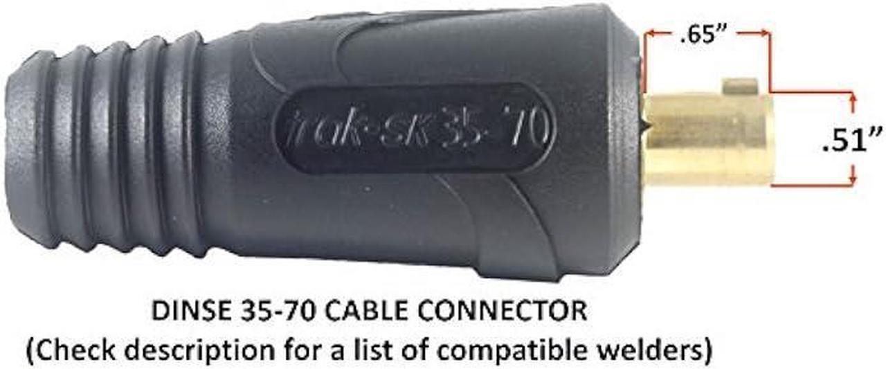 Alt view image 2 of 5 - 300 Amp Welding Ground Clamp Lead Assembly - Dinse 35-70 Connector - #1 AWG cable (15 FEET)