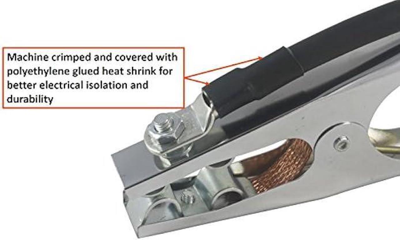 Alt view image 3 of 5 - 300 Amp Welding Ground Clamp Lead Assembly - Dinse 35-70 Connector - #1 AWG cable (15 FEET)