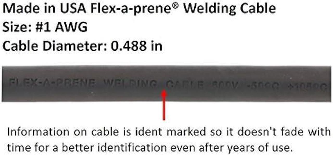 Alt view image 4 of 5 - 300 Amp Welding Ground Clamp Lead Assembly - Dinse 35-70 Connector - #1 AWG cable (15 FEET)