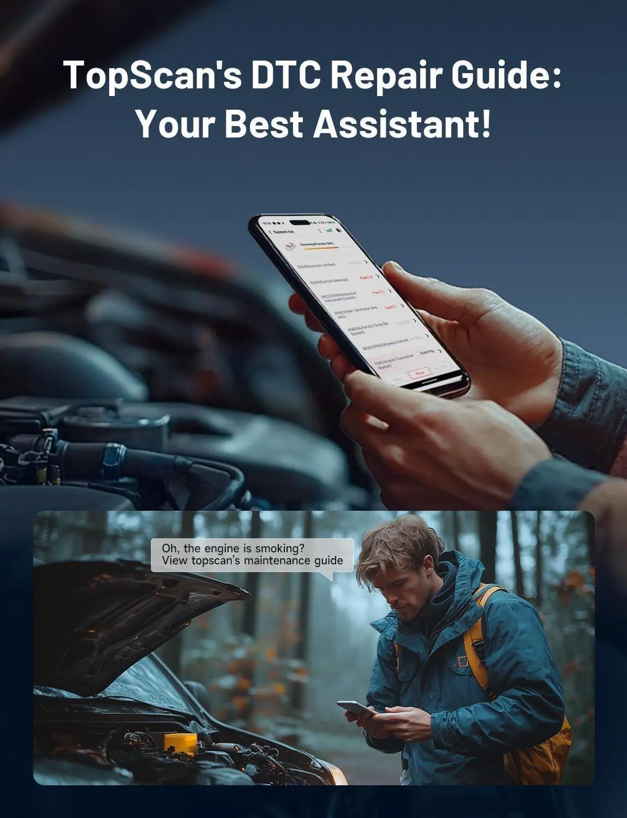 Alt view image 4 of 7 - TOPDON TopScan OBD2 Scanner Bluetooth, Bi-Directional Scanner Wireless All System Diagnostic Tool for iOS & Android, FCA AutoAuth, 8+ Hot Reset, Repair Guides, Car Code Reader, Performance Test