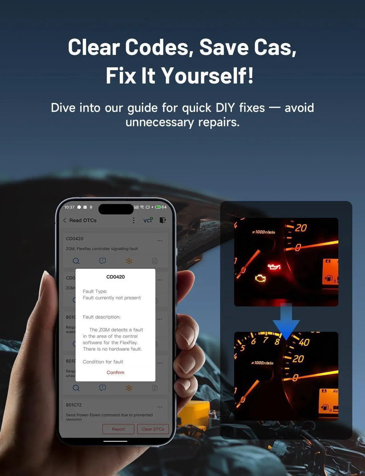 Alt view image 5 of 7 - TOPDON TopScan OBD2 Scanner Bluetooth, Bi-Directional Scanner Wireless All System Diagnostic Tool for iOS & Android, FCA AutoAuth, 8+ Hot Reset, Repair Guides, Car Code Reader, Performance Test
