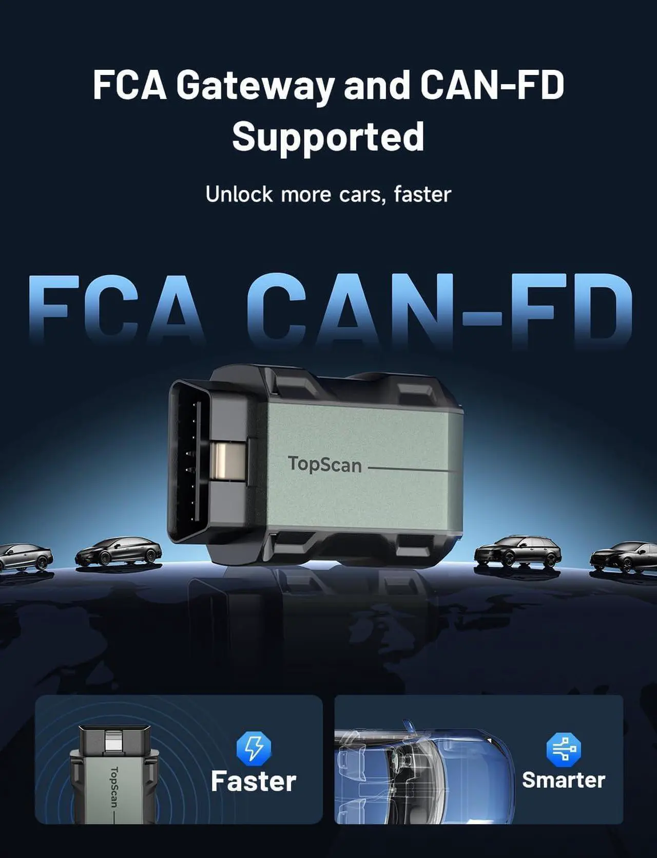 Alt view image 7 of 7 - TOPDON TopScan OBD2 Scanner Bluetooth, Bi-Directional Scanner Wireless All System Diagnostic Tool for iOS & Android, FCA AutoAuth, 8+ Hot Reset, Repair Guides, Car Code Reader, Performance Test