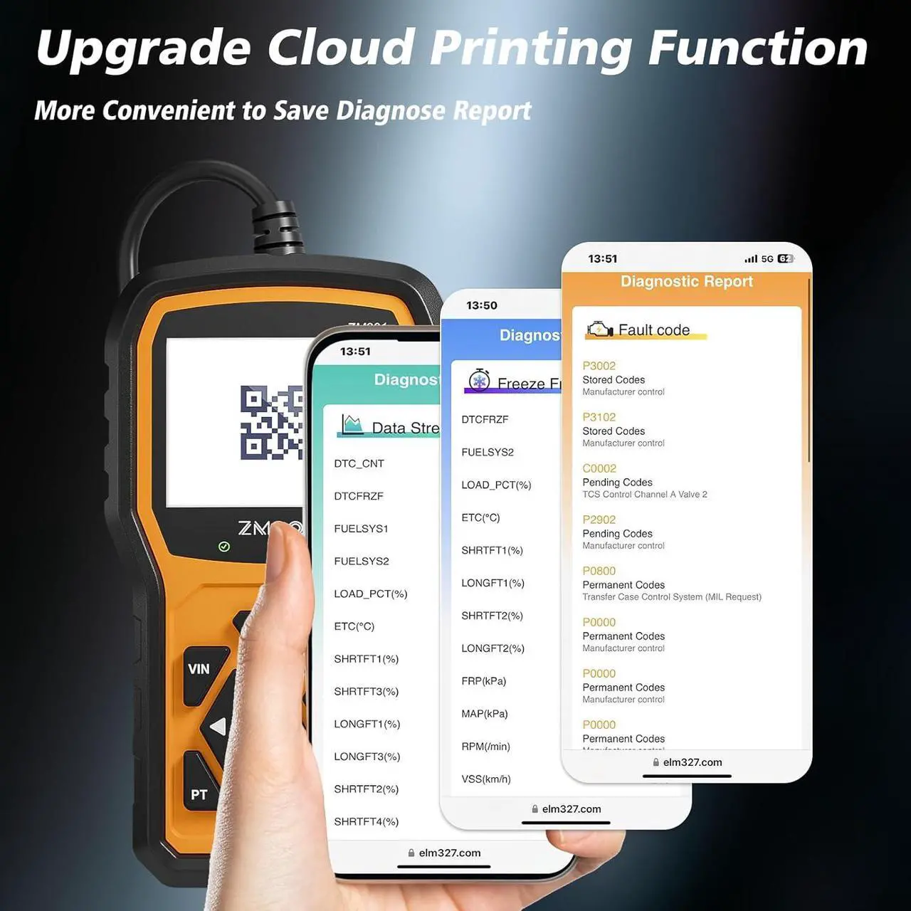 Alt view image 5 of 7 - ZMOON ZM301 OBD2 Scanner Diagnostic Tool, Car Code Reader OBDII/EOBD Diagnostic Scan Tool for All Cars After 1996
