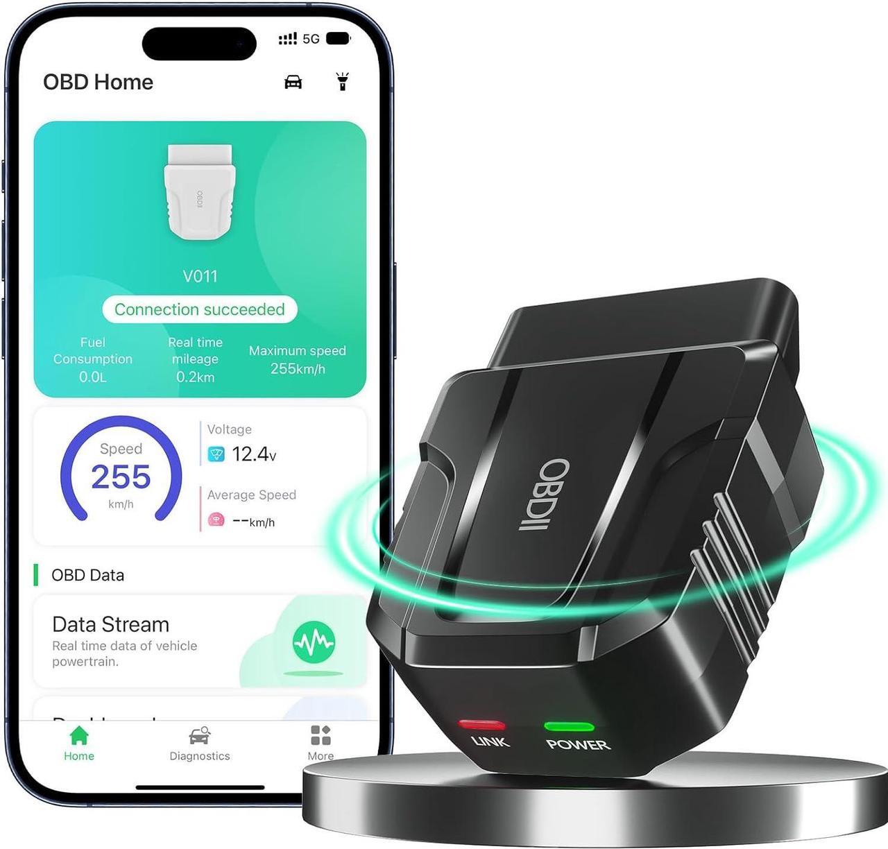 Main image of OBD2 Scanner Reader Bluetooth Wireless Auto Diagnostic Scan Tool for iOS & Android for Performance Test Bluetooth 5.4 Car Check Engine Car Code Reader, Clear Error Code Live Data Reset Exclusive APP