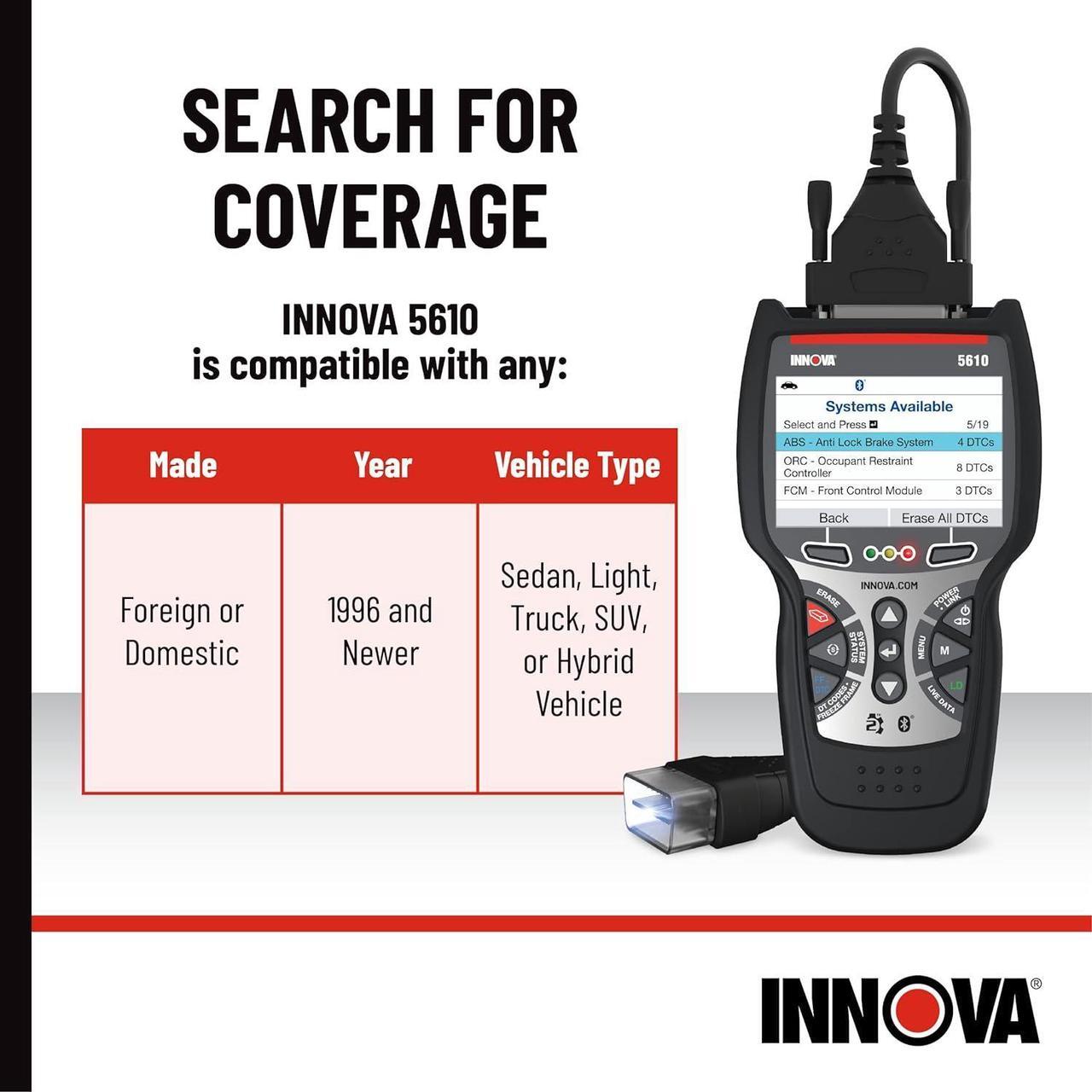 Alt view image 7 of 7 - Innova 5610 OBD2 Bidirectional Scan Tool - Understand Your Vehicle, Pinpoint What's Wrong, and Complete Your Repairs with Less Headache. Free Updates. Free US-Based Technical Support.