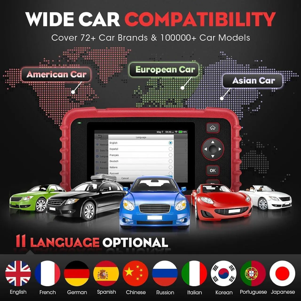 Alt view image 6 of 7 - LAUNCH OBD2 Scanner CRP123X Elite Car Scanner,2024 Lifetime Free Online Update Diagnostic Scan Tool with SAS/Throttle Reset,ABS SRS Transmission Car Check Engine Code Reader,Auto VIN,Battery Test