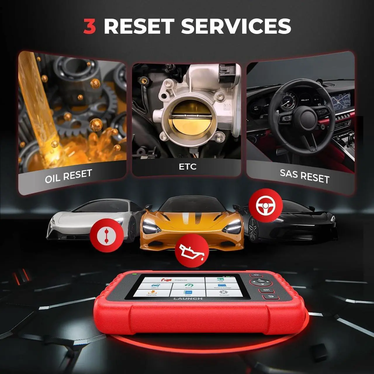 Alt view image 4 of 7 - LAUNCH OBD2 Scanner CRP123X Elite Car Scanner,2024 Lifetime Free Online Update Diagnostic Scan Tool with SAS/Throttle Reset,ABS SRS Transmission Car Check Engine Code Reader,Auto VIN,Battery Test