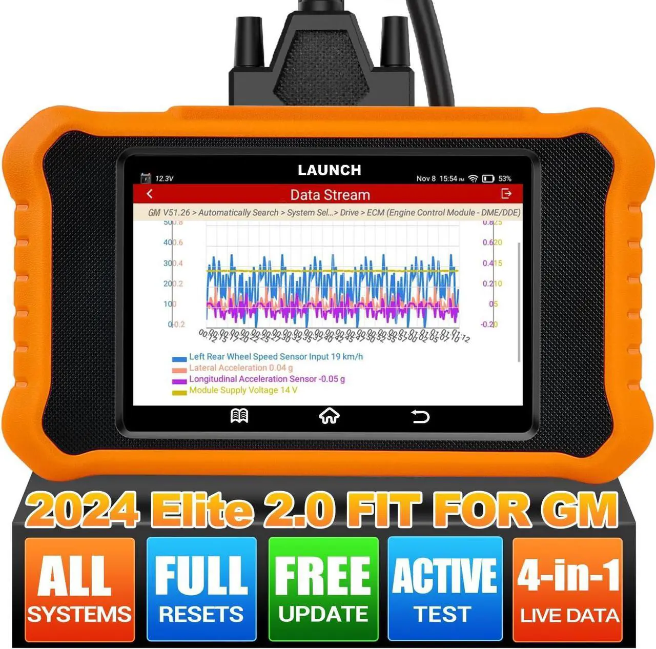 Main image of 2024 LAUNCH Creader Elite V2.0 fit for GM Bi-Directional Scan Tool, All Reset Full System Diagnostic Scanner, AUTOVIN, Full OBD2 Code Reader for Buick/Chevrolet/Cadillac/GMC, Lifetime Free Update
