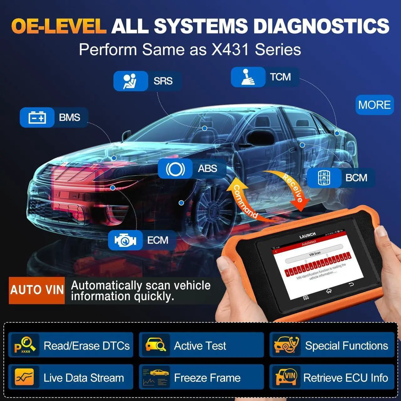 Alt view image 2 of 7 - 2024 LAUNCH Creader Elite V2.0 fit for GM Bi-Directional Scan Tool, All Reset Full System Diagnostic Scanner, AUTOVIN, Full OBD2 Code Reader for Buick/Chevrolet/Cadillac/GMC, Lifetime Free Update