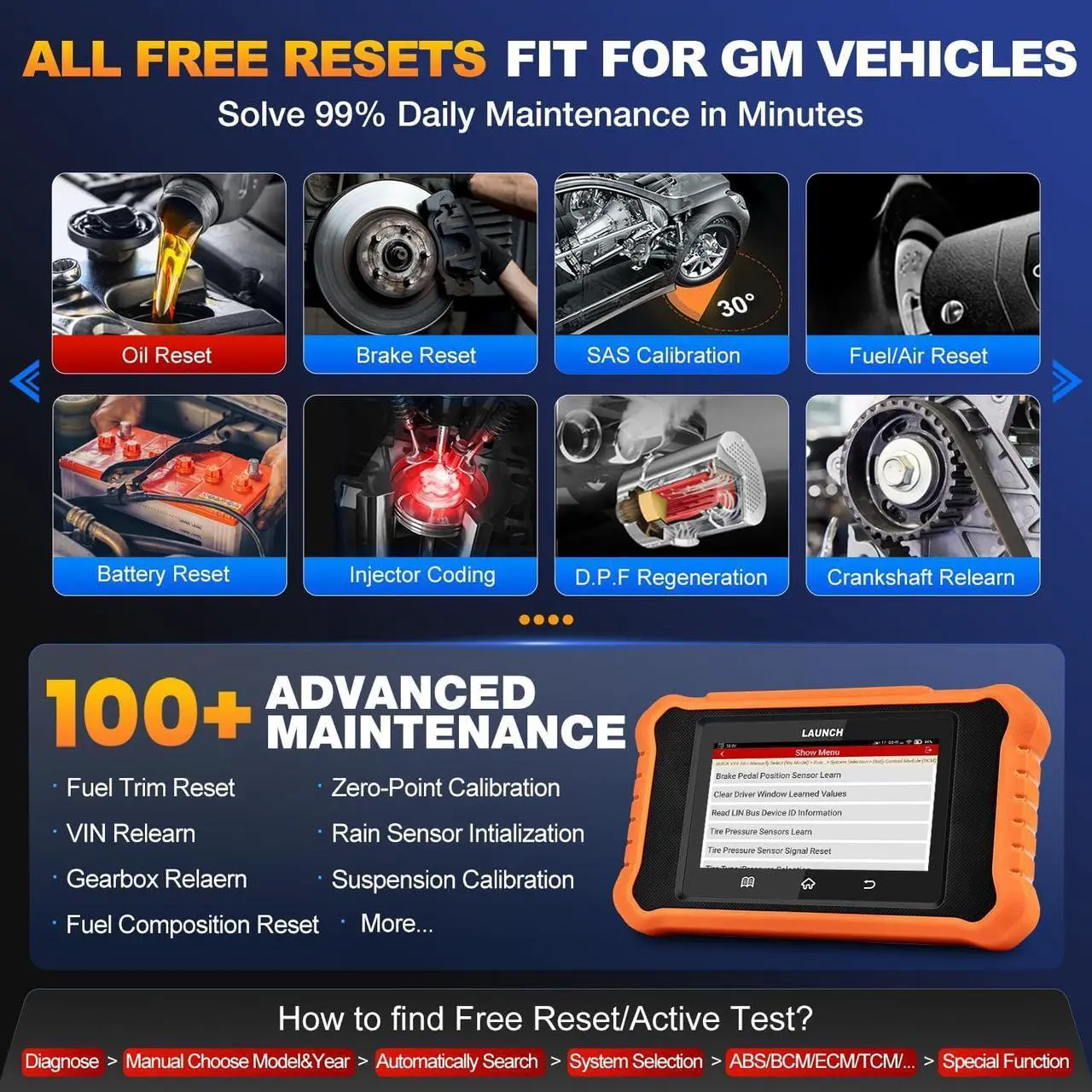 Alt view image 3 of 7 - 2024 LAUNCH Creader Elite V2.0 fit for GM Bi-Directional Scan Tool, All Reset Full System Diagnostic Scanner, AUTOVIN, Full OBD2 Code Reader for Buick/Chevrolet/Cadillac/GMC, Lifetime Free Update