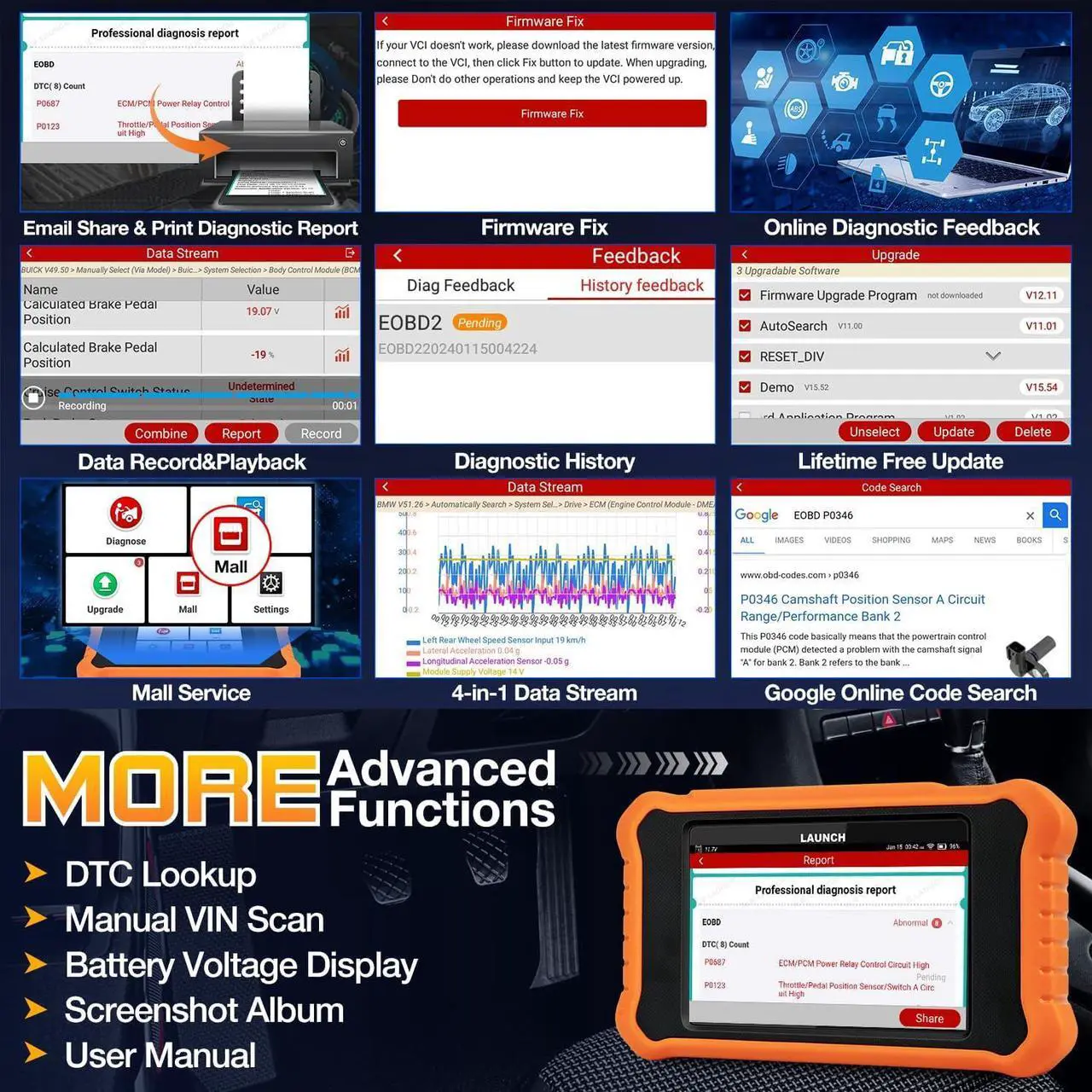 Alt view image 4 of 7 - 2024 LAUNCH Creader Elite V2.0 fit for GM Bi-Directional Scan Tool, All Reset Full System Diagnostic Scanner, AUTOVIN, Full OBD2 Code Reader for Buick/Chevrolet/Cadillac/GMC, Lifetime Free Update